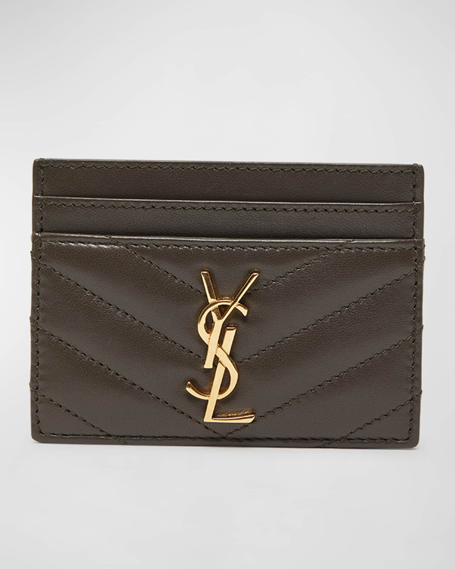 SAINT LAURENT Monogram quilted leather cardholder