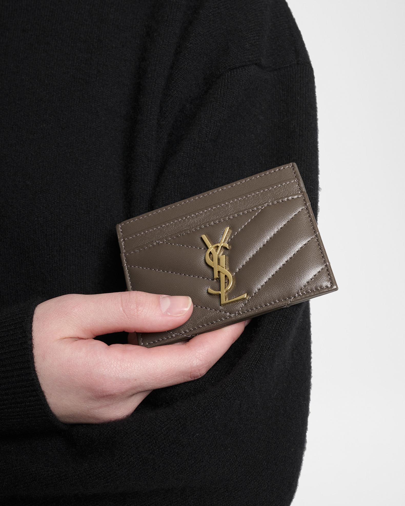 Saint Laurent Cassandre YSL Monogram Card Case in Quilted Smooth ...