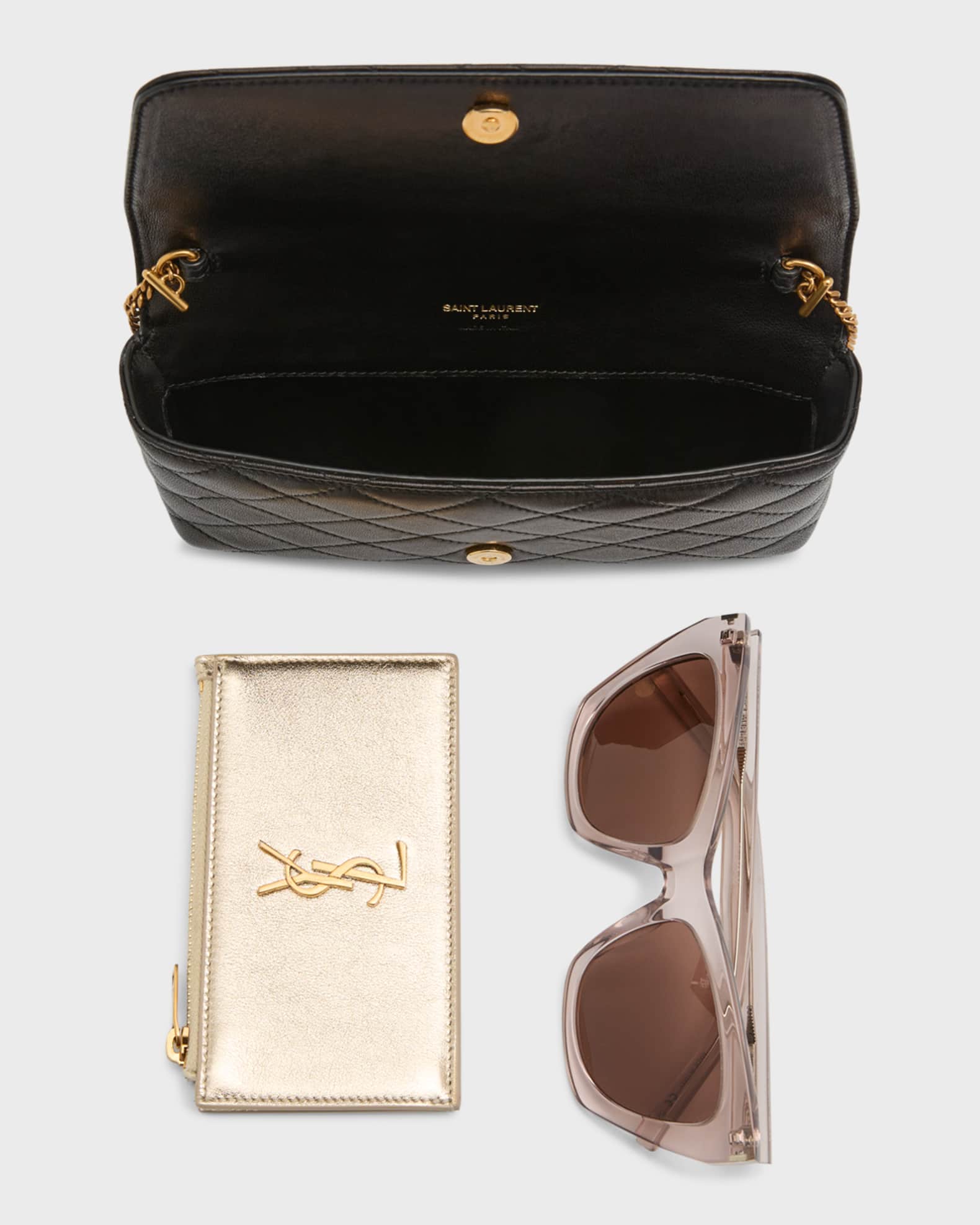 SAINT LAURENTギャビー」スマートフォンホルダー Saint Laurent Gaby Phone Holder YSL Crossbody Bag in Quilted