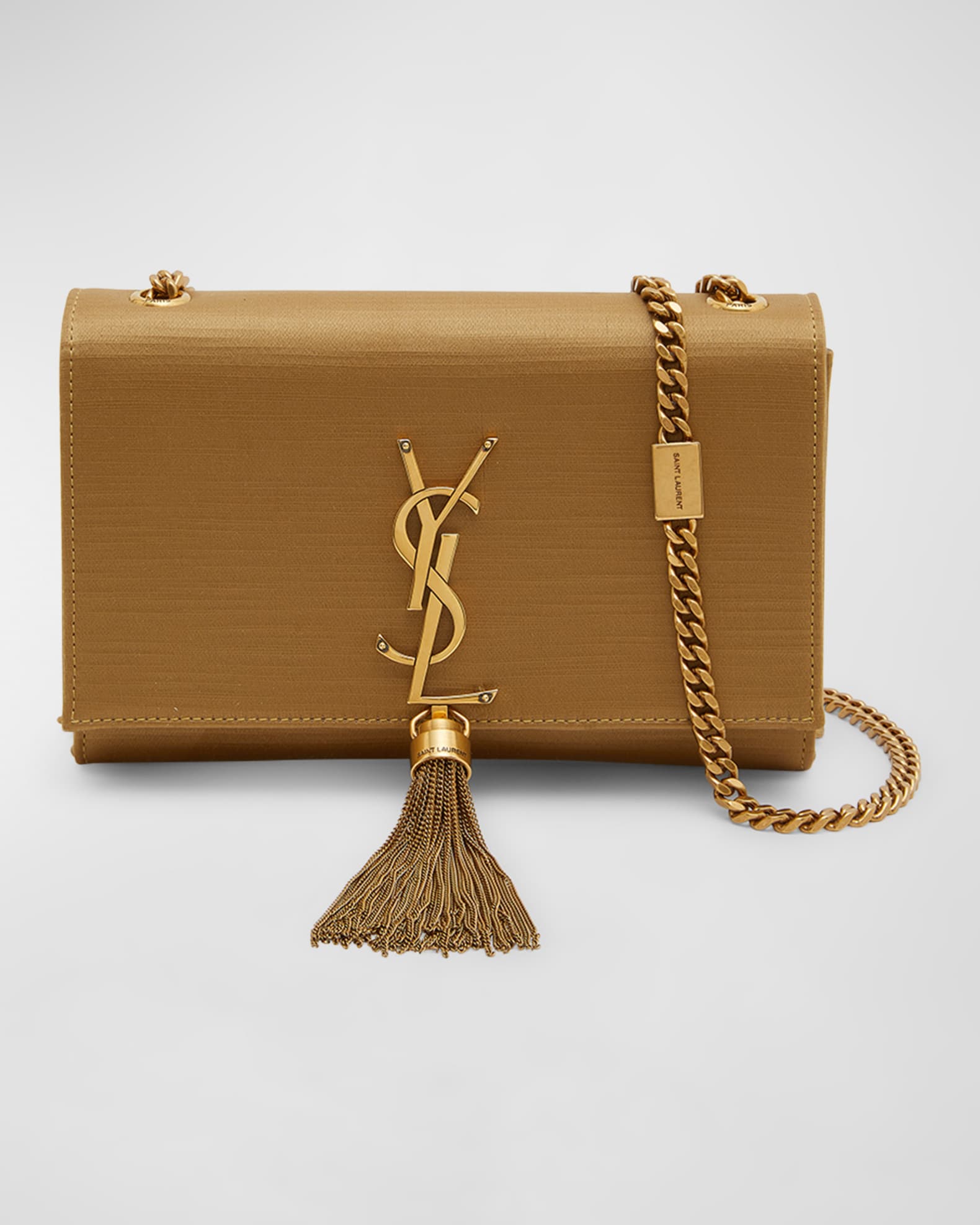 Saint Laurent - YSL Kate Chain Bag in Black Textured Leather