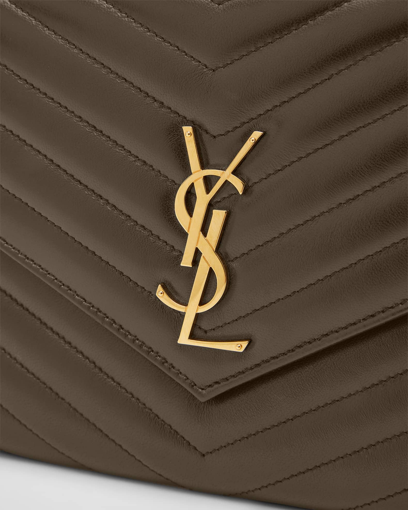 YSL Flap Quilted Leather Clutch Bag
