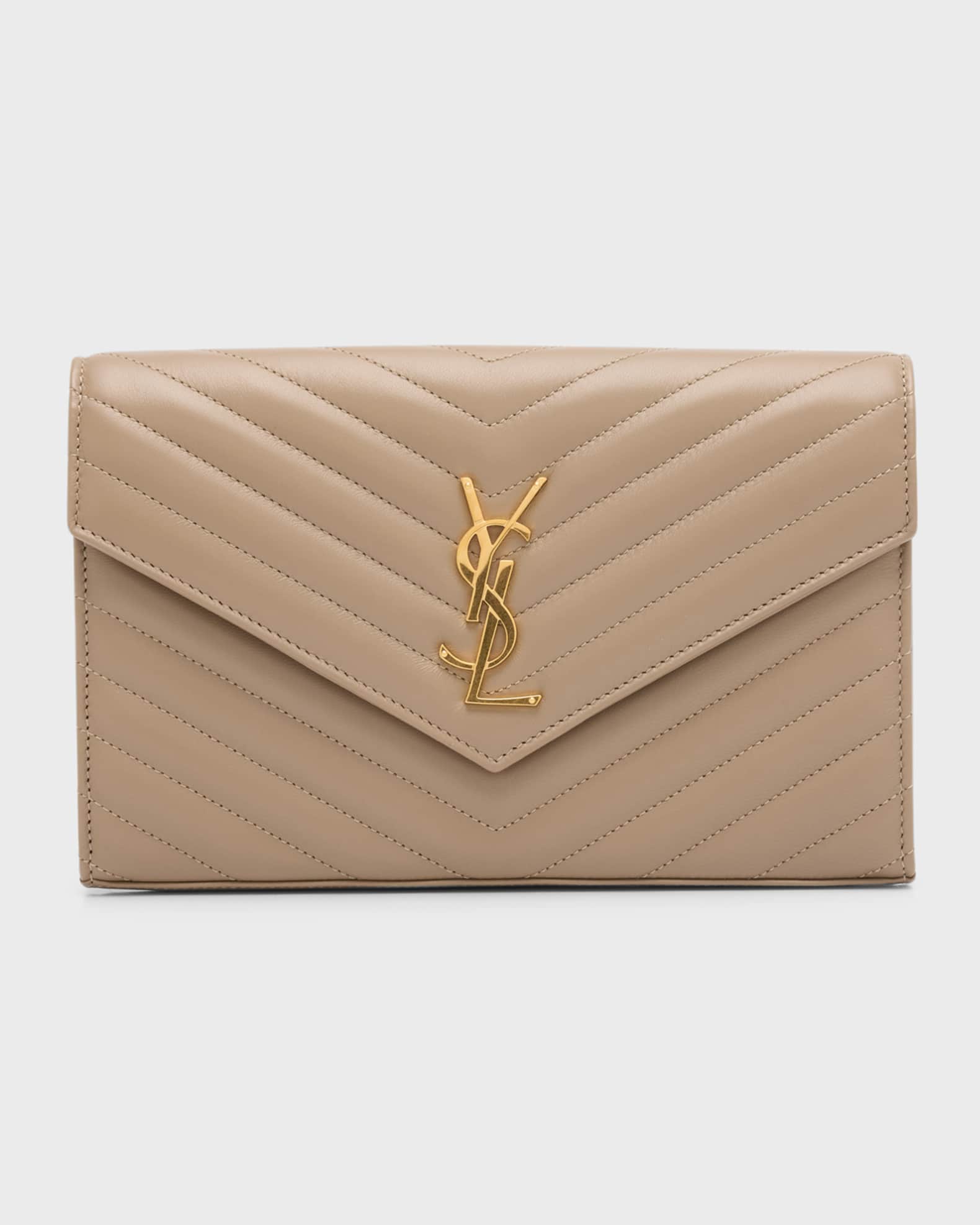 YSL Monogram Large Wallet on Chain in Smooth Leather 0