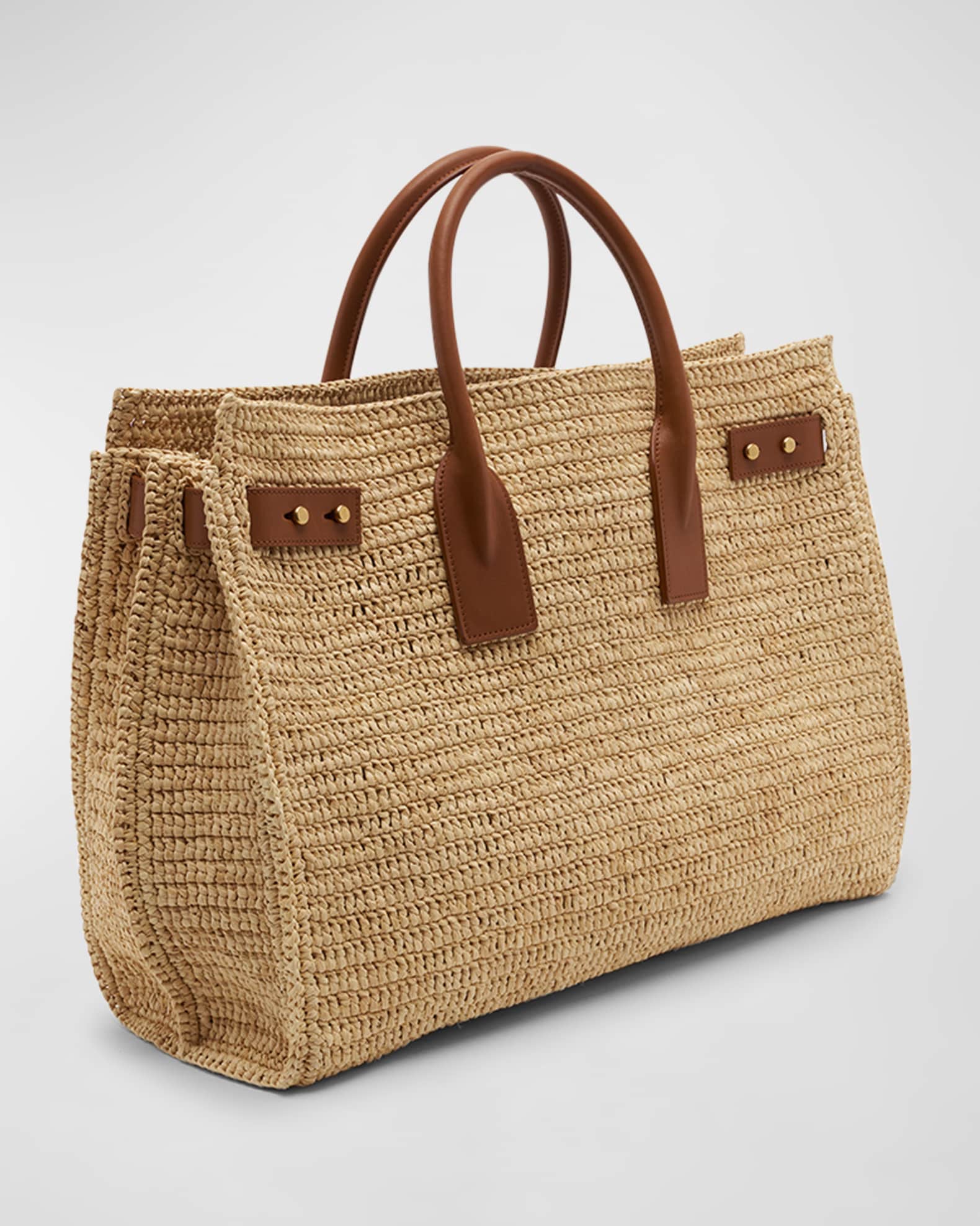 Saint Laurent Sac De Jour Medium Top-Handle Bag in Raffia
