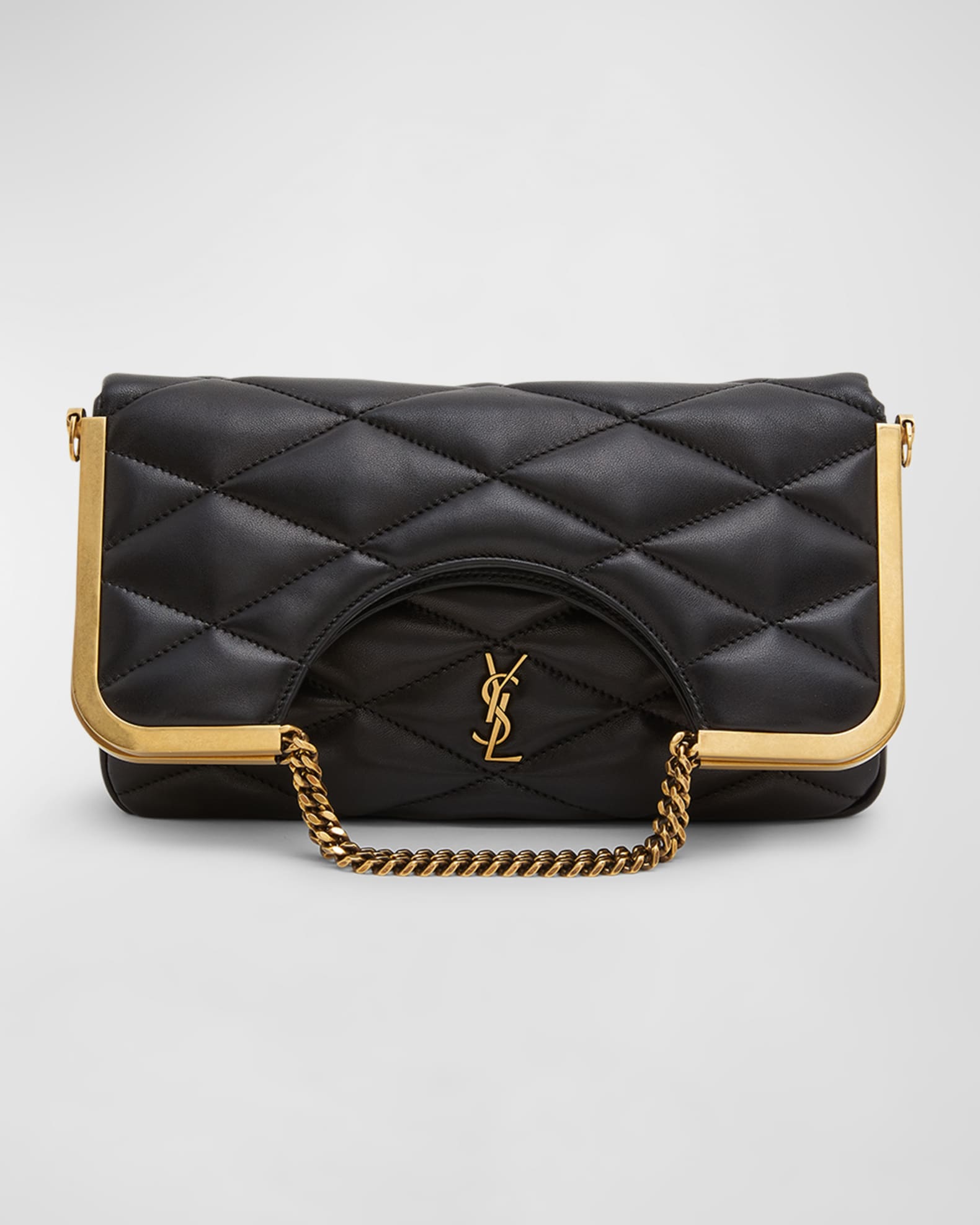 Saint Laurent Cerniera YSL Quilted Leather Top-Handle Bag | Neiman Marcus