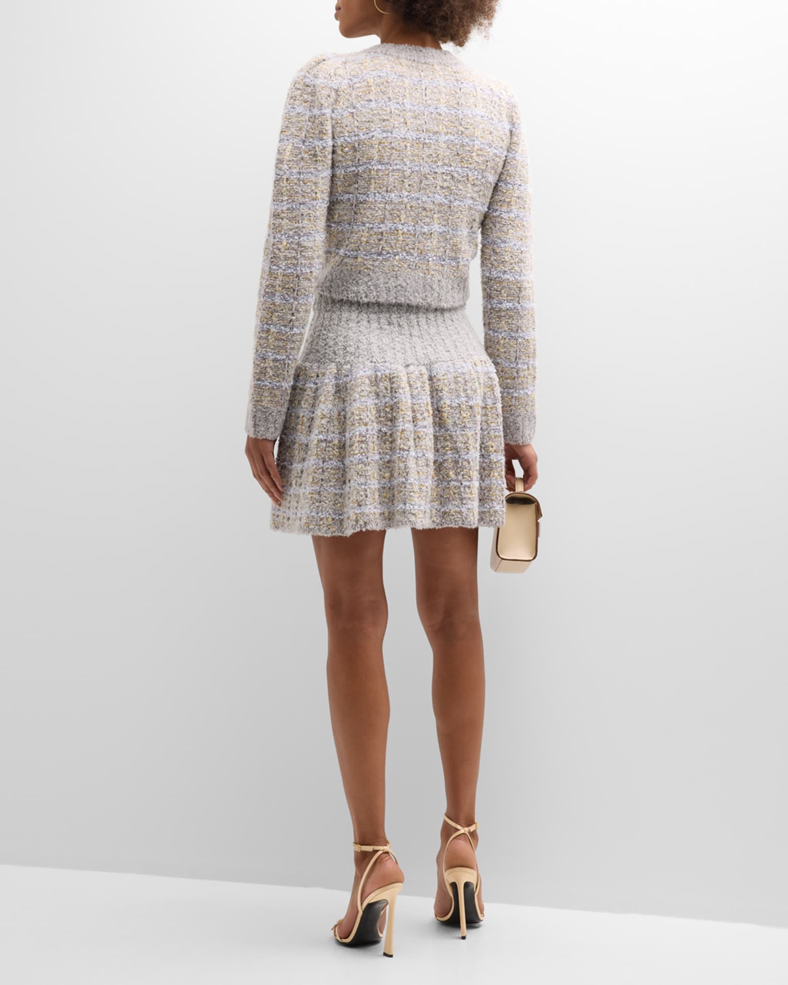 LoveShackFancy Saxson Crop Tweed Cardigan Neiman Marcus