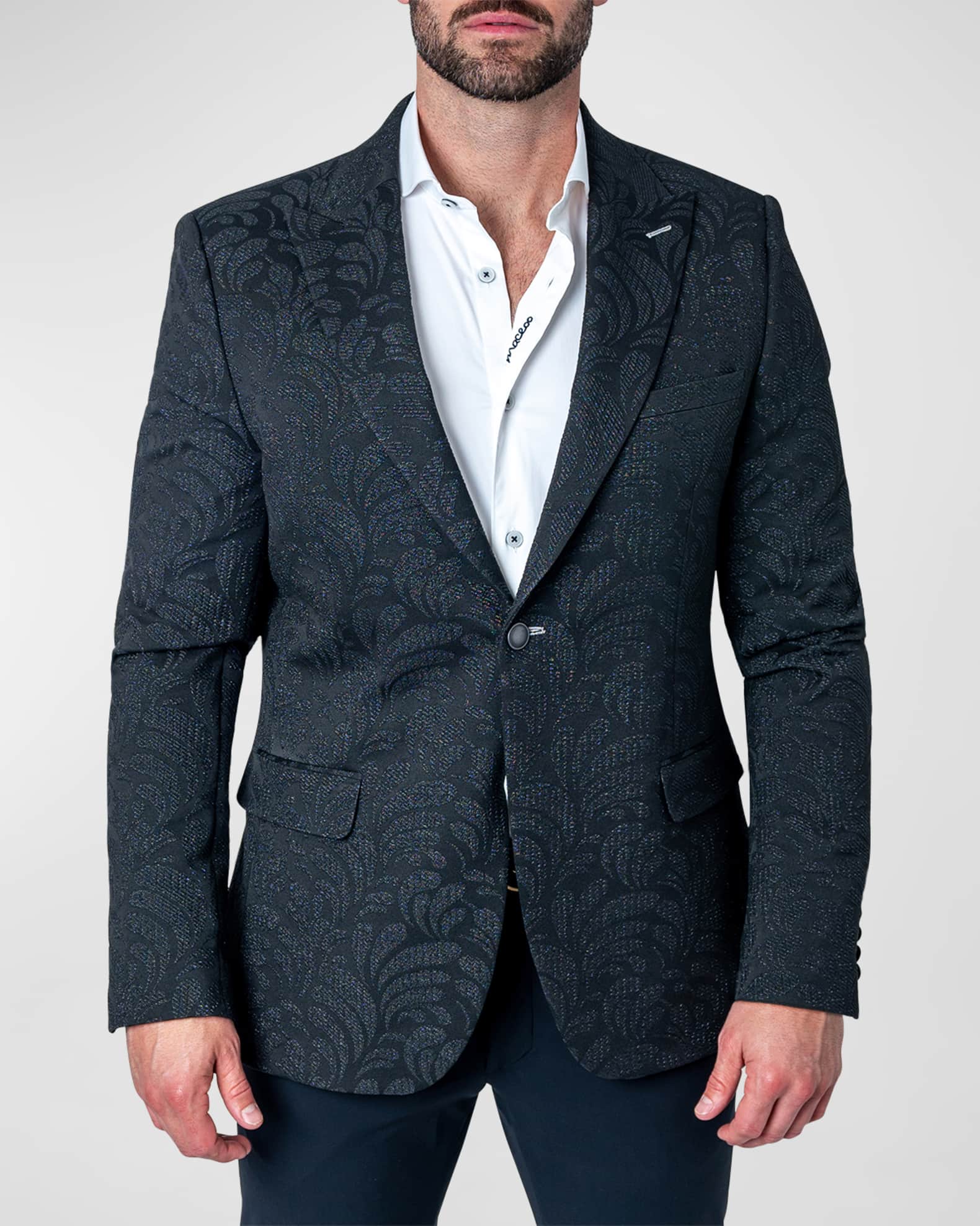 Louis Vuitton Men's Contrast Lapel Blazer Sequins with Polyester