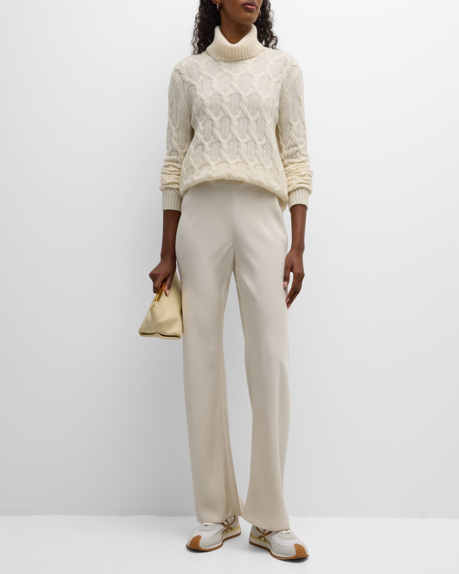 TSE Cashmere Recycled Cashmere Cable-Knit Turtleneck Sweater | Neiman ...