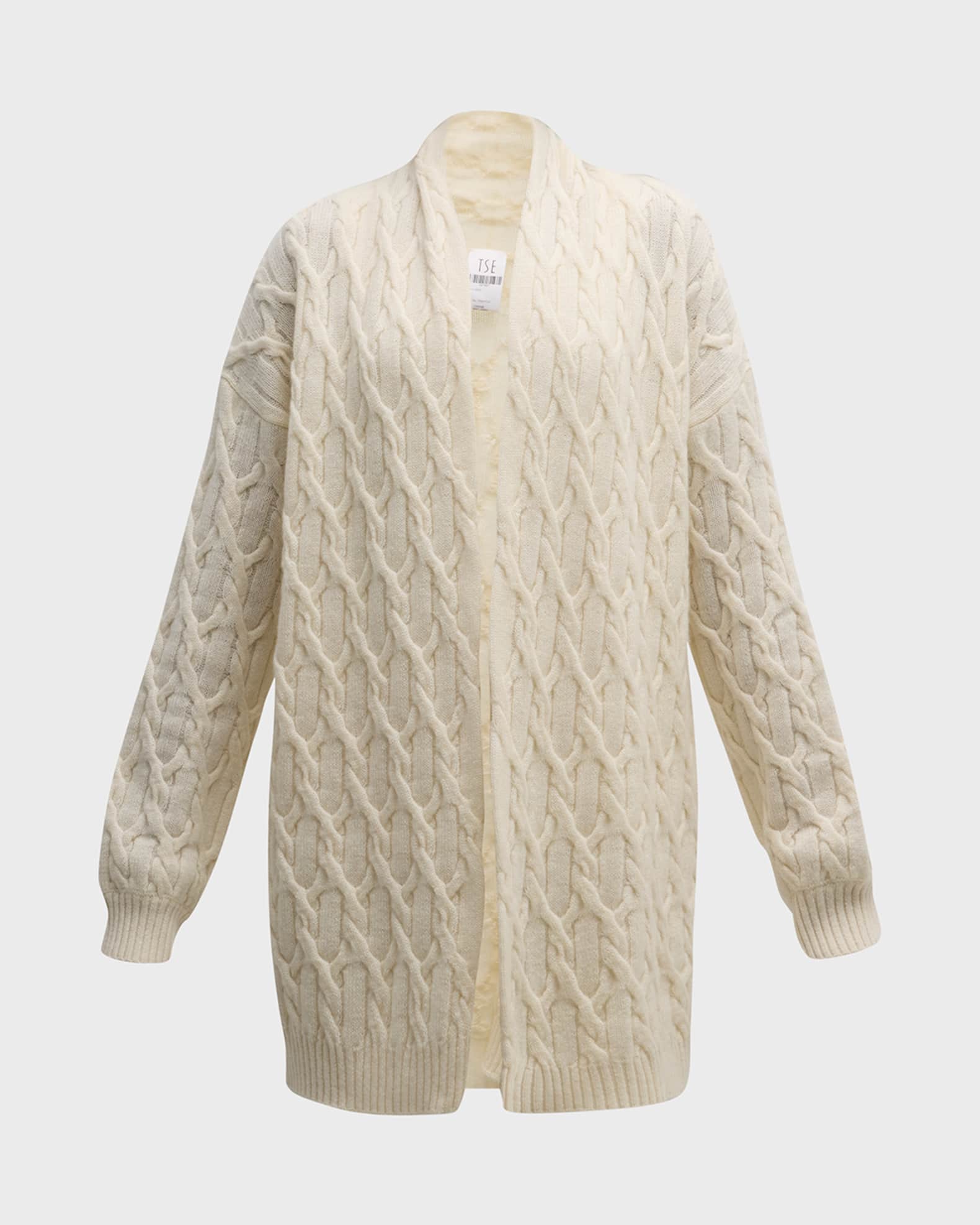 Recycled Cashmere Cable-Knit Cardigan 1