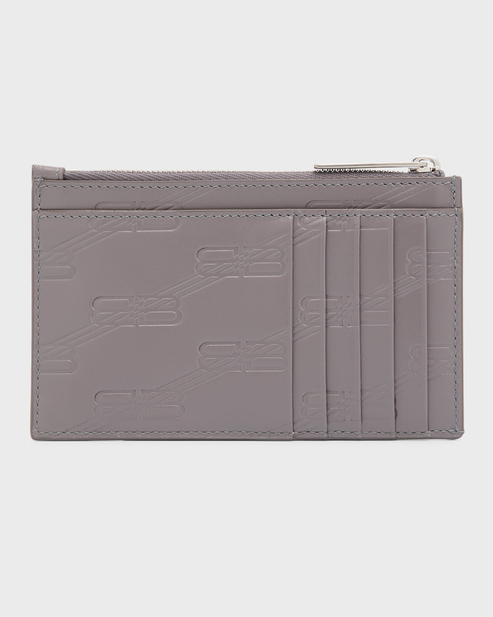 Men's BB Monogram Embossed Zip Card Holder 0