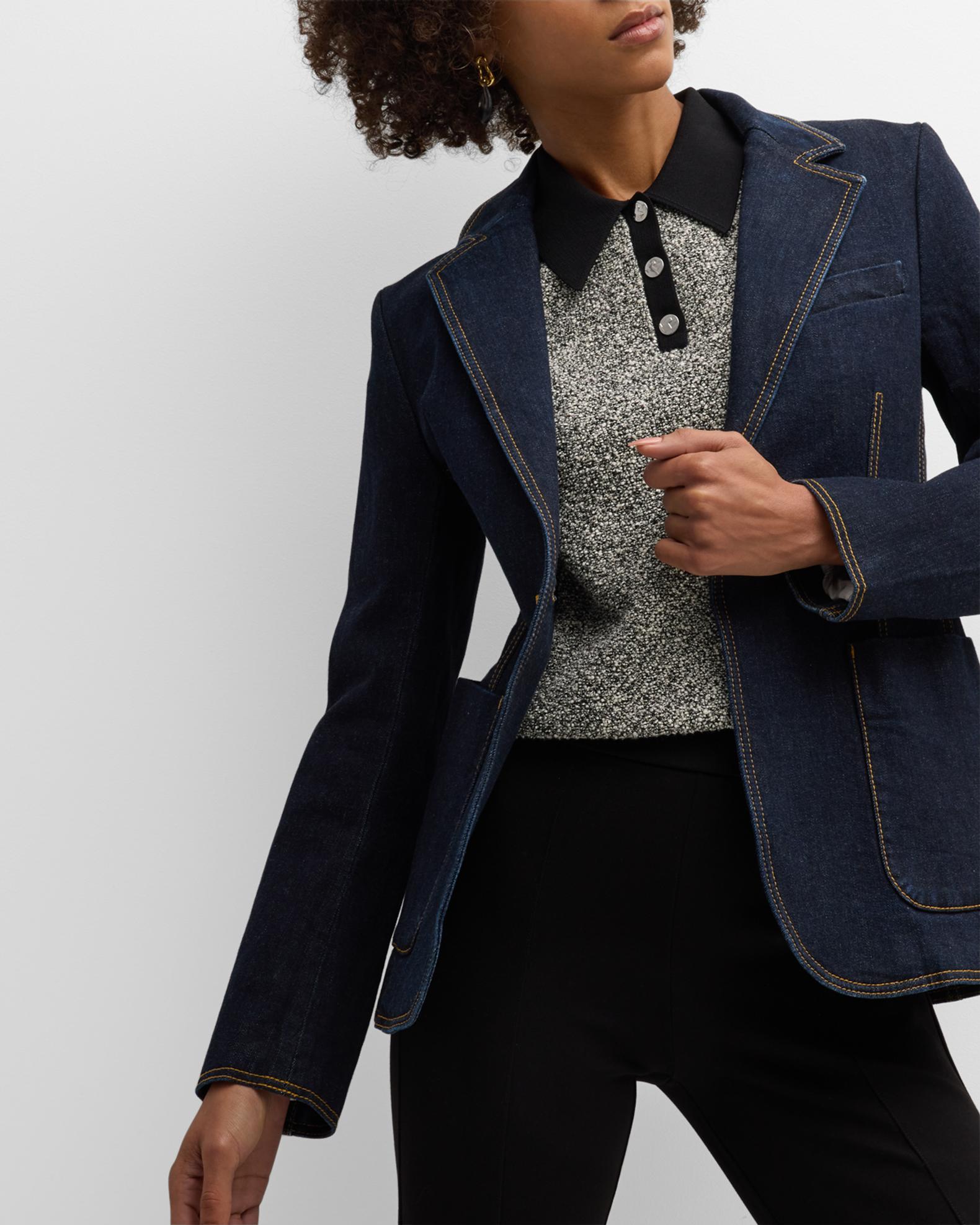 Tory Burch Grey Cotton Blazer sz 6