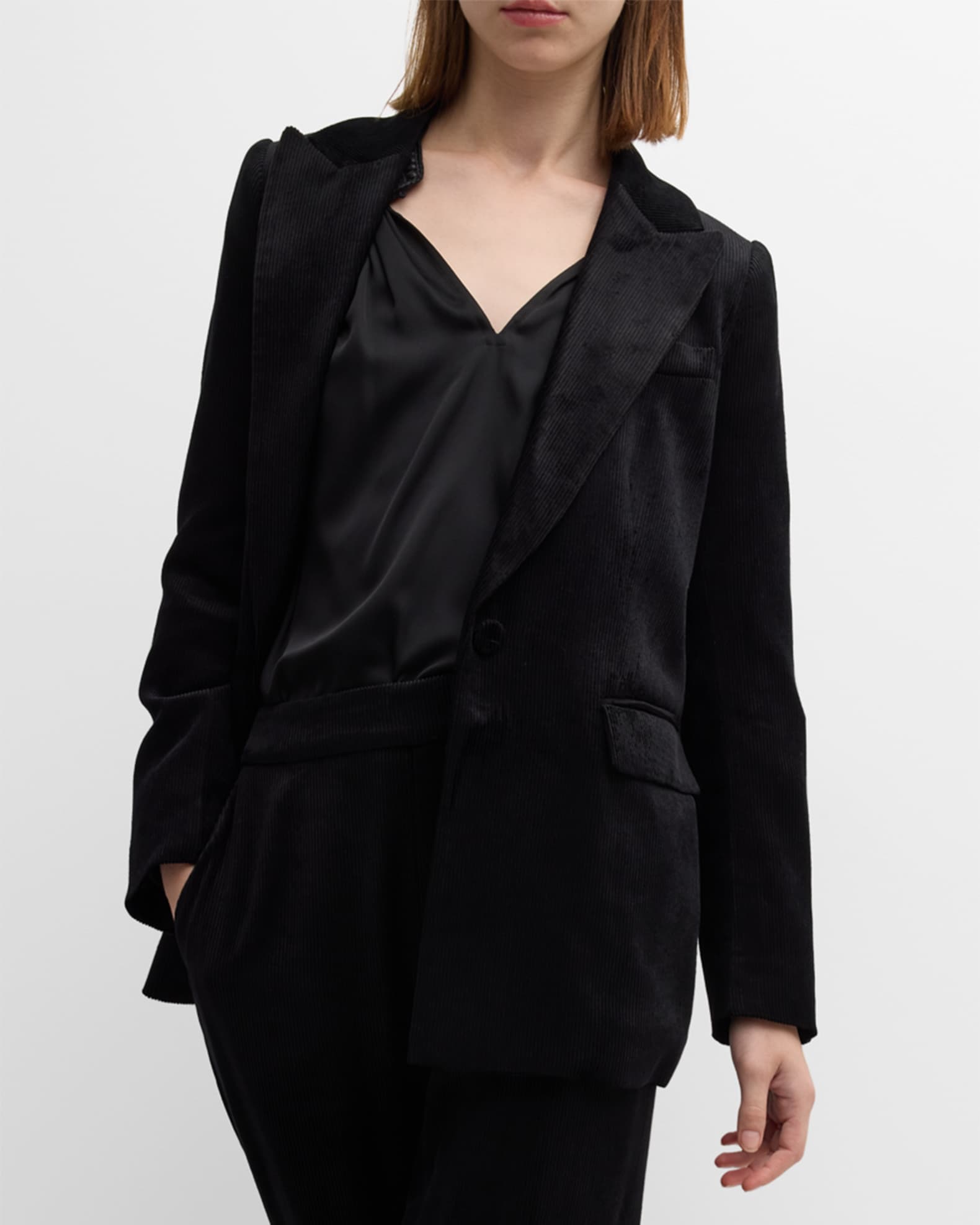 Kobi Halperin Arlene Single-Button Corduroy Jacket | Neiman Marcus