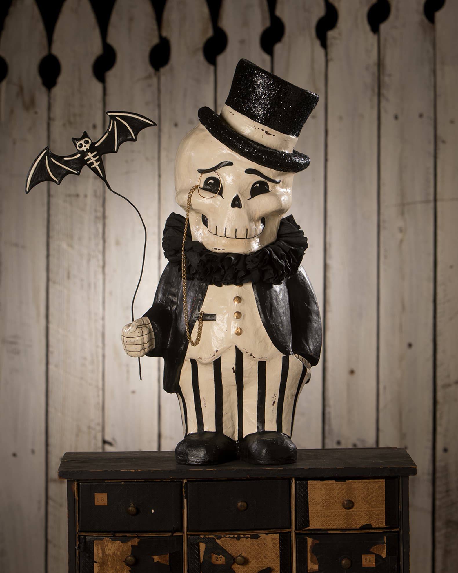 Bethany Lowe Dapper Desmond Halloween Skelly, 19"T Neiman Marcus
