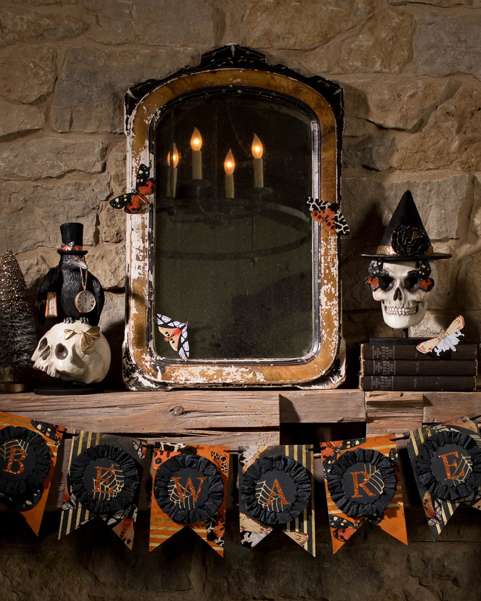 Bethany Lowe Midnight Crow on Skull Halloween Decoration Neiman Marcus