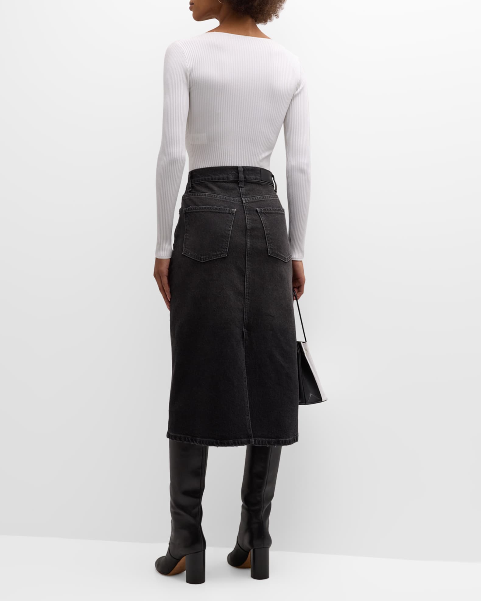 Rails Highland A-Line Denim Midi Skirt | Neiman Marcus