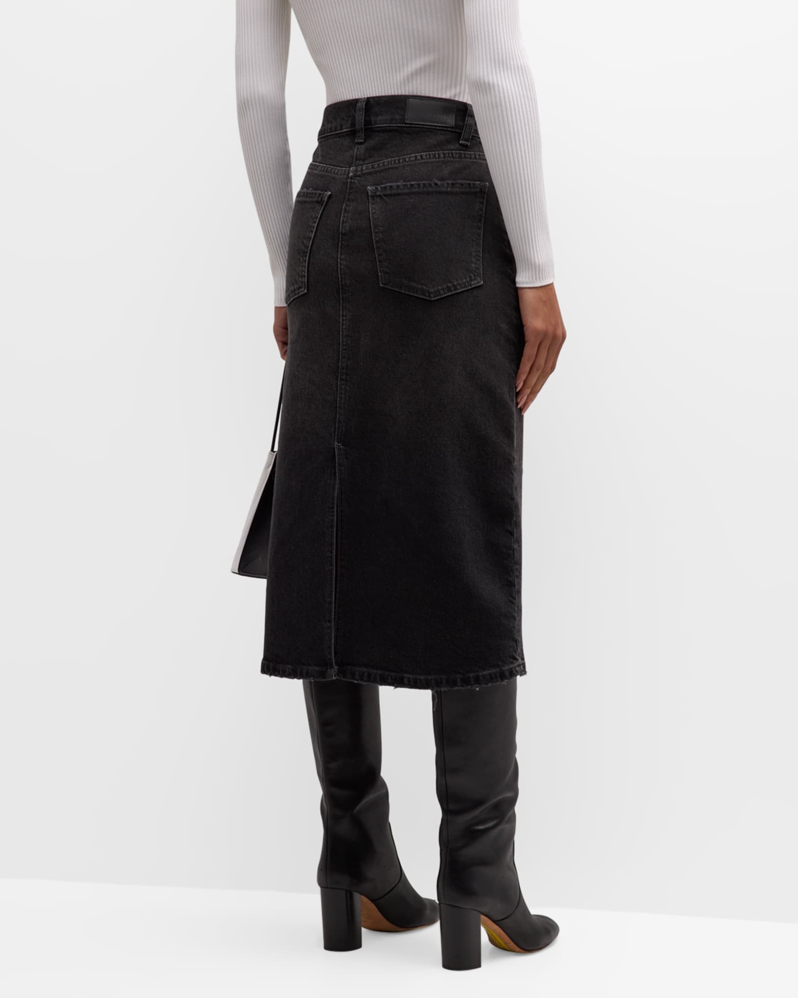 Rails Highland A-Line Denim Midi Skirt | Neiman Marcus