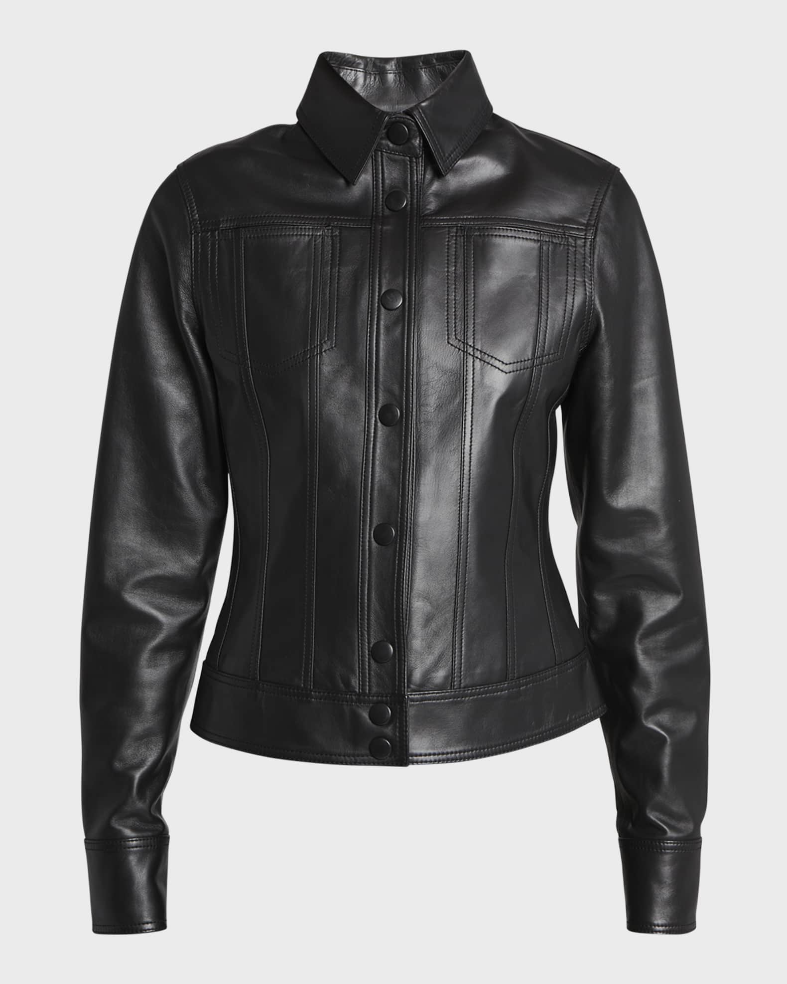 Proenza Schouler White Label Fitted FauxLeather Jacket Neiman Marcus