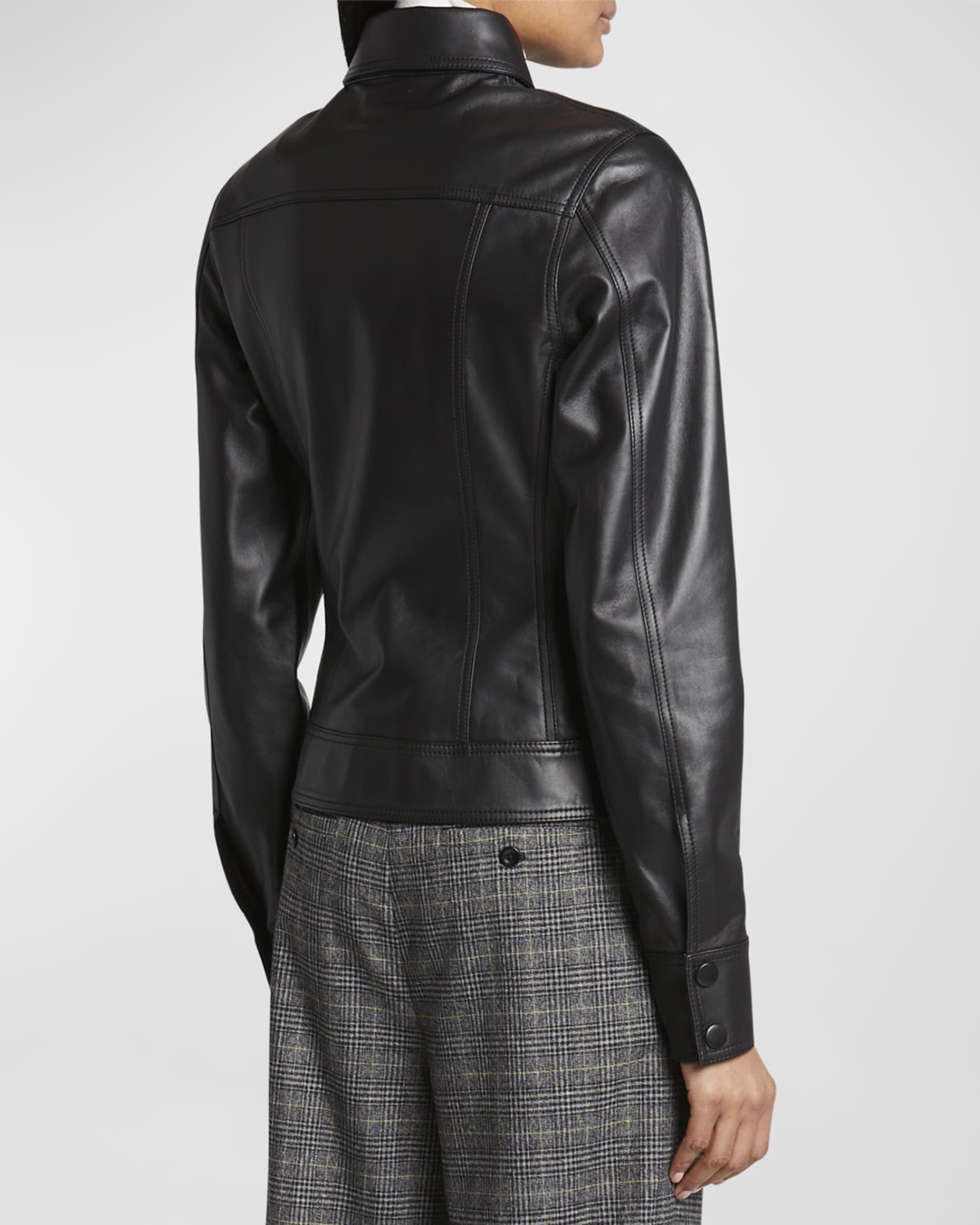 Proenza Schouler White Label Fitted FauxLeather Jacket Neiman Marcus