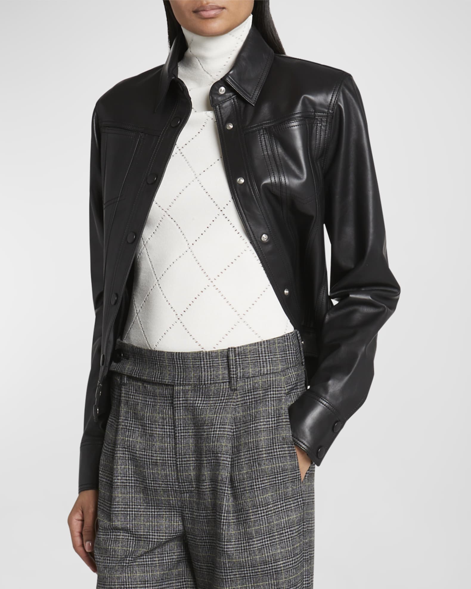 Women's fitted new arrivals faux leather jacket