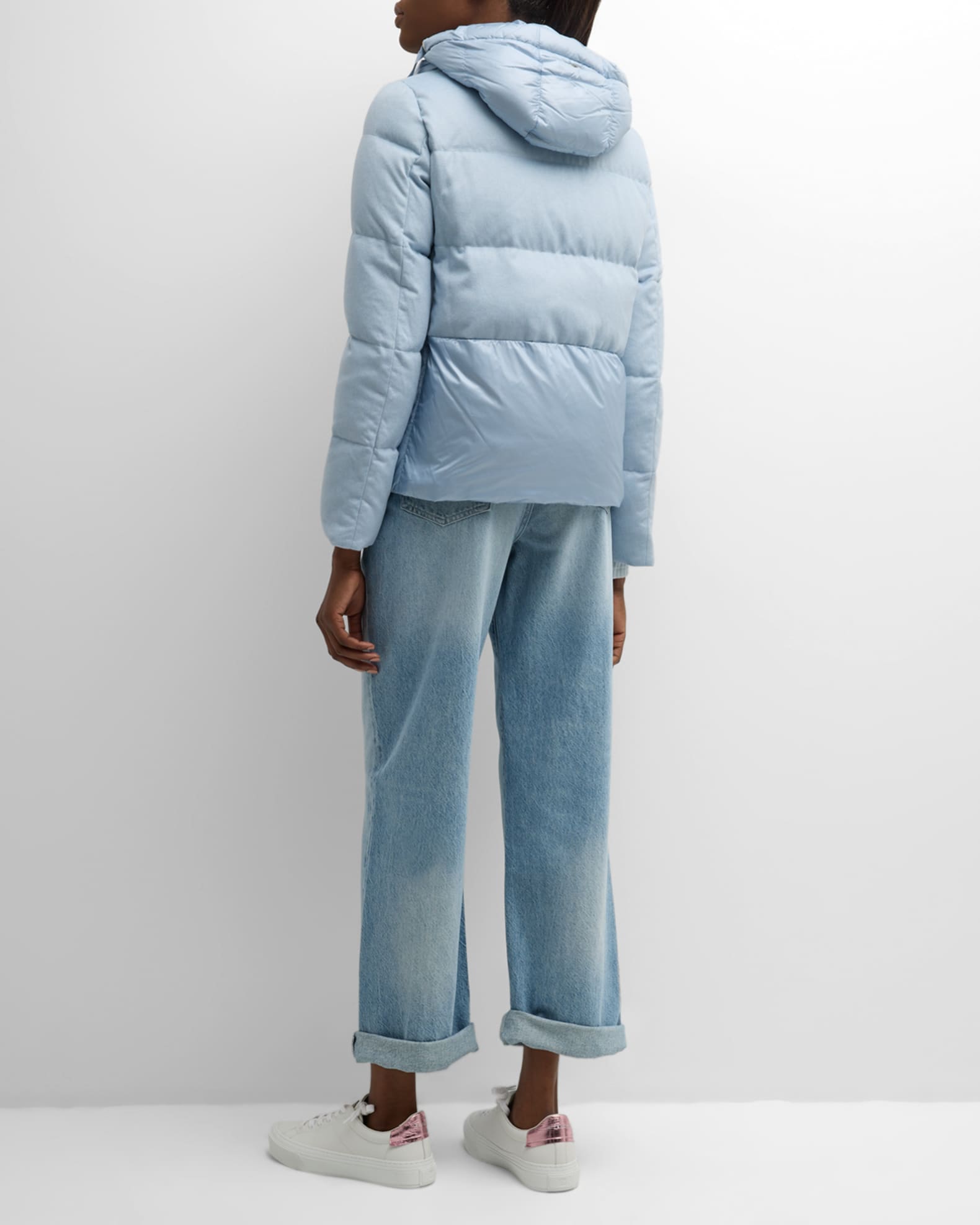 Herno Cashmere and Nylon Mixed Media Puffer Jacket Neiman Marcus