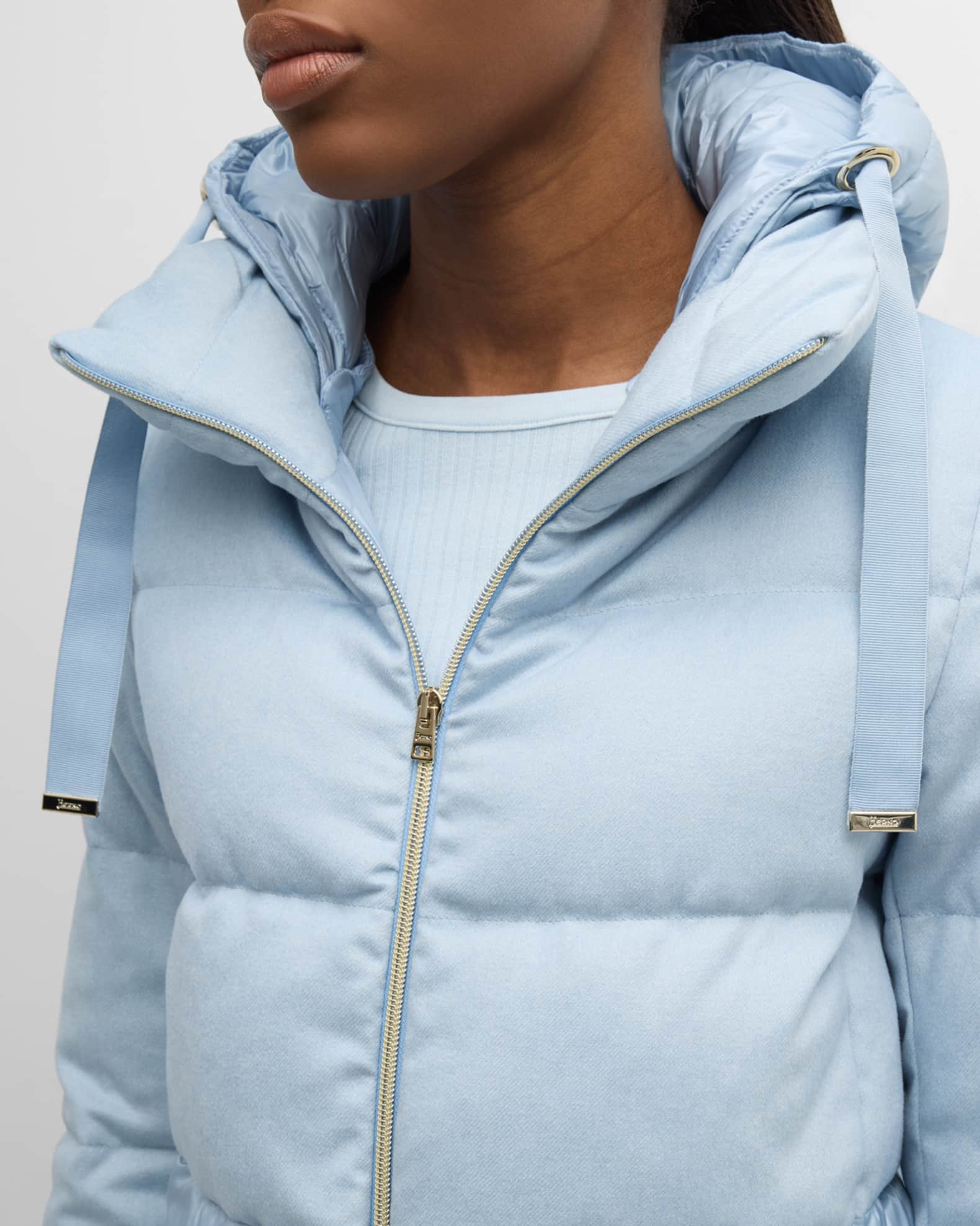 Herno Cashmere and Nylon Mixed Media Puffer Jacket Neiman Marcus