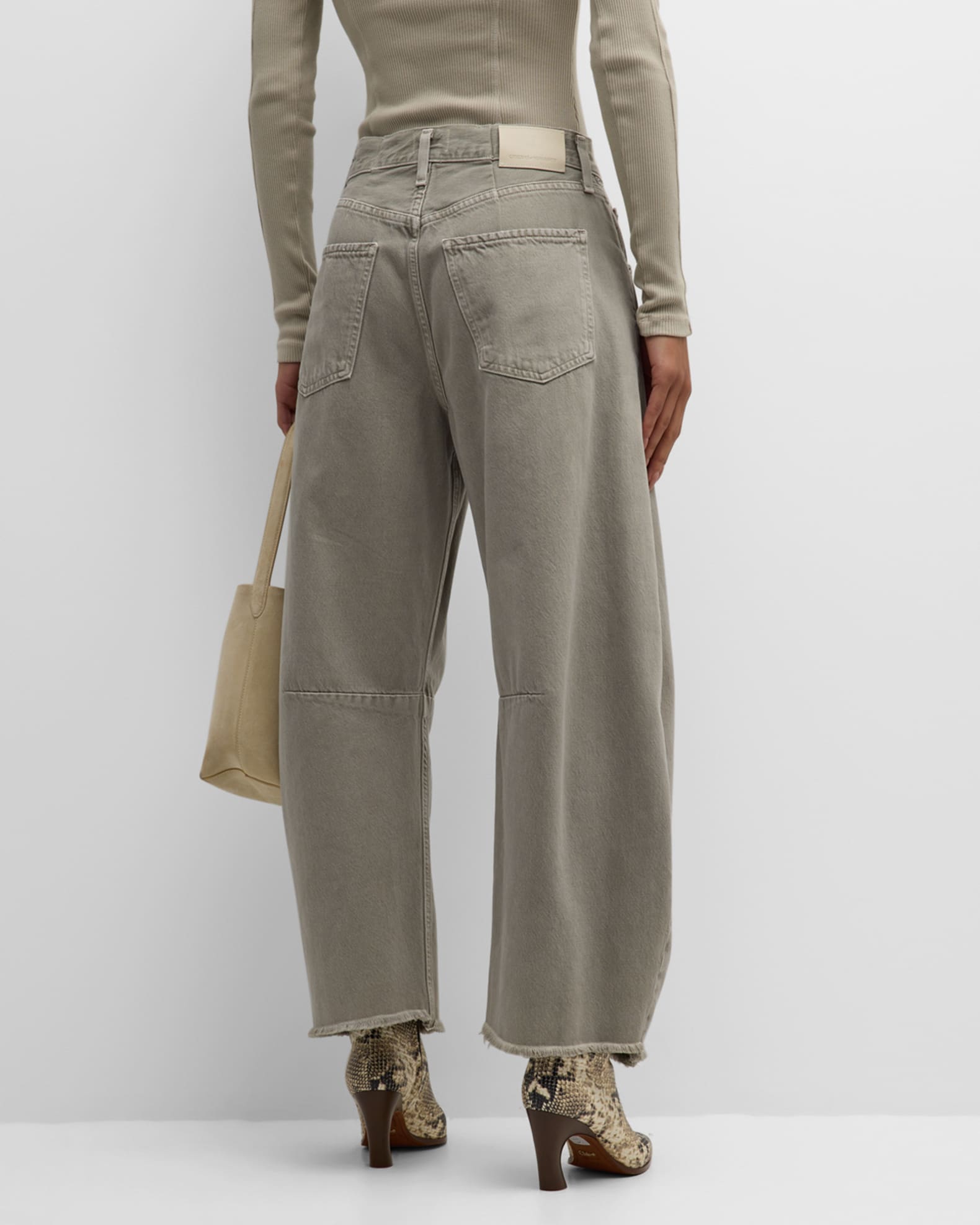 Citizens of Humanity Horseshoe Wide-Leg Cropped Jeans | Neiman Marcus