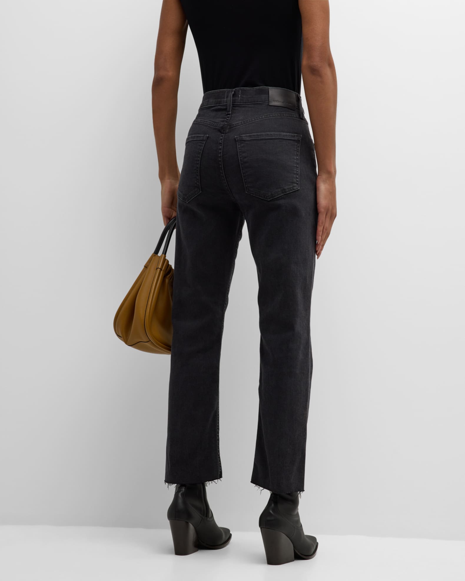 Citizens of Humanity Isola Straight Raw Hem Cropped Jeans | Neiman Marcus