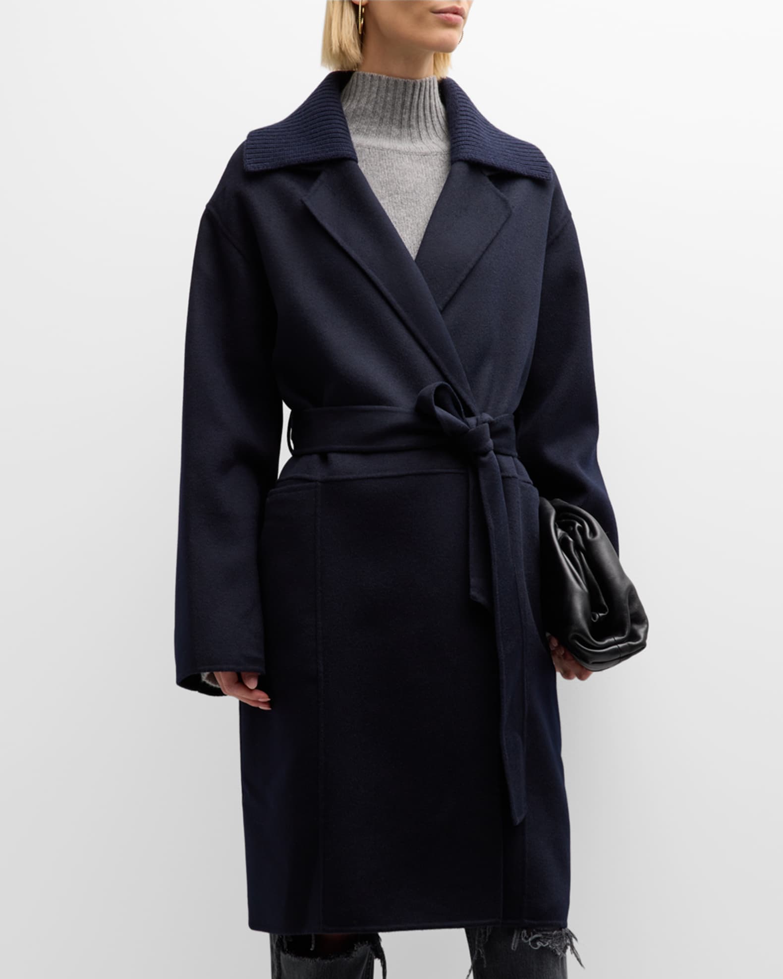 La Ligne Double-Face Belted Wool Coat | Neiman Marcus