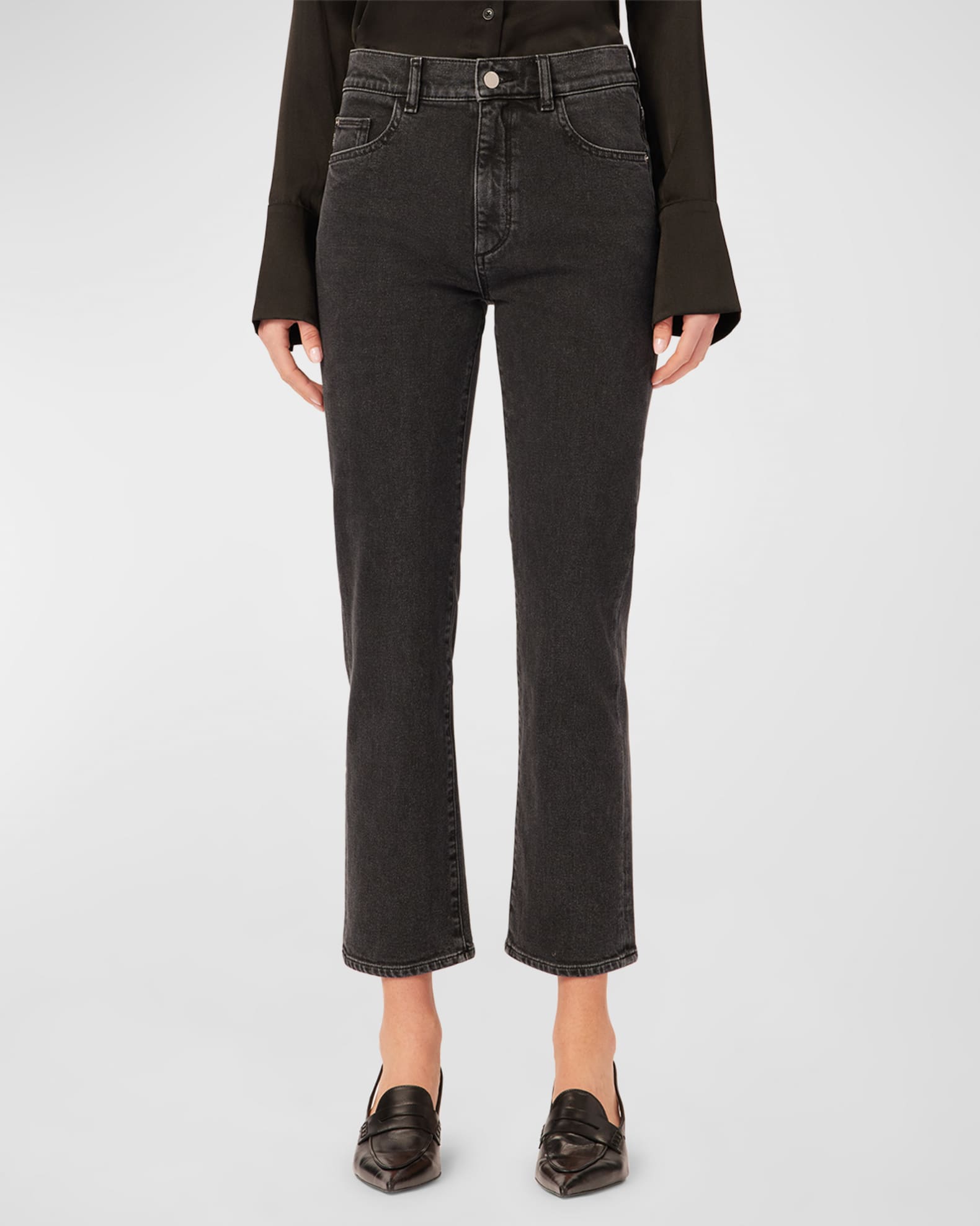 DL1961 Patti Straight High Rise Vintage Ankle Jeans | Neiman Marcus