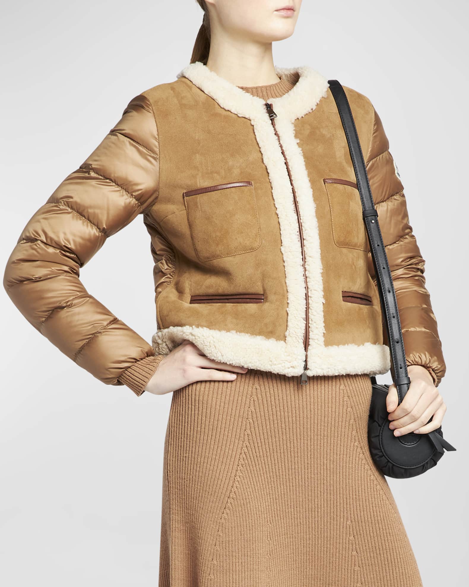 Sandro adonis shearling coat clearance