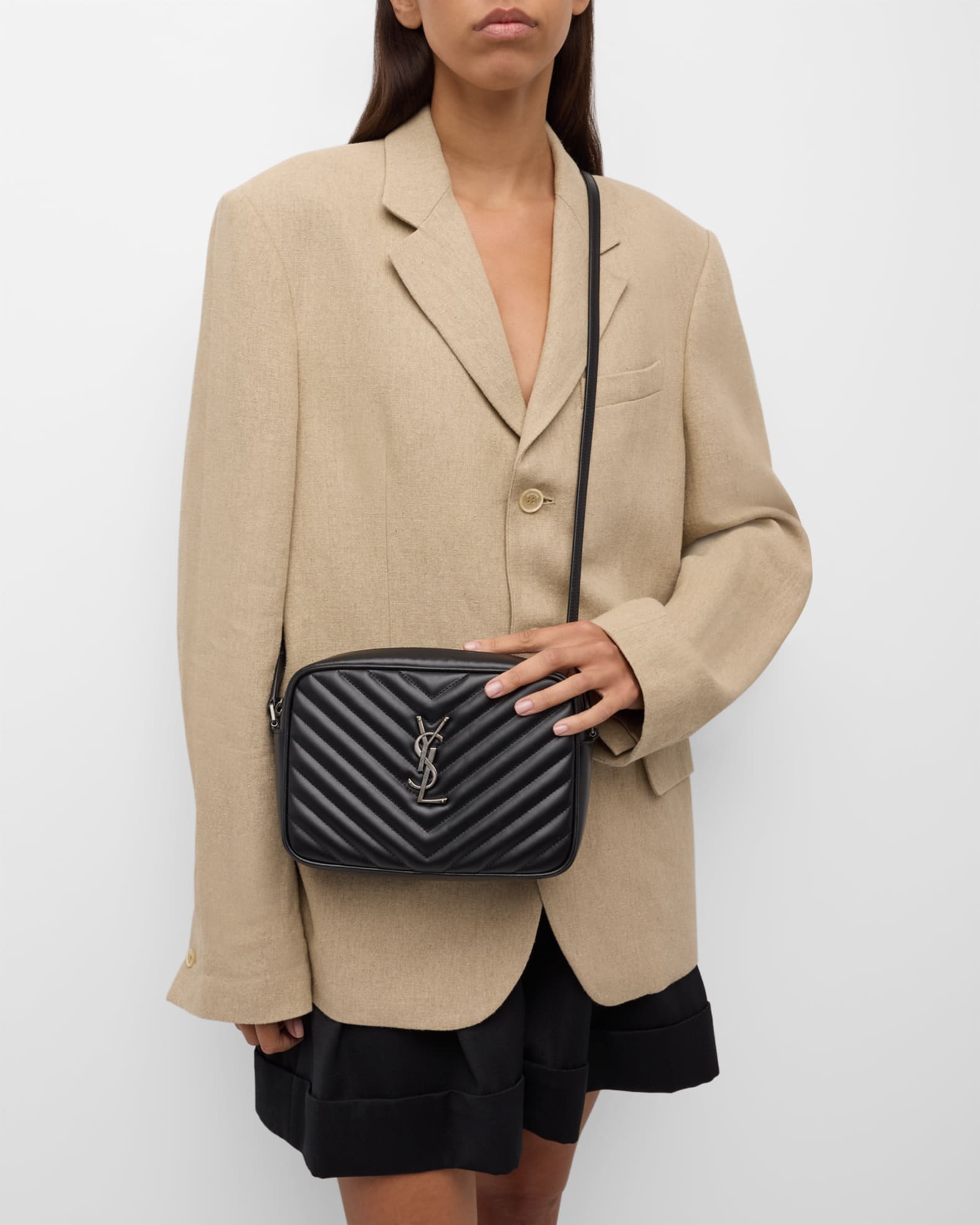 Saint Laurent Lou Medium Camera Crossbody Bag in Quilted