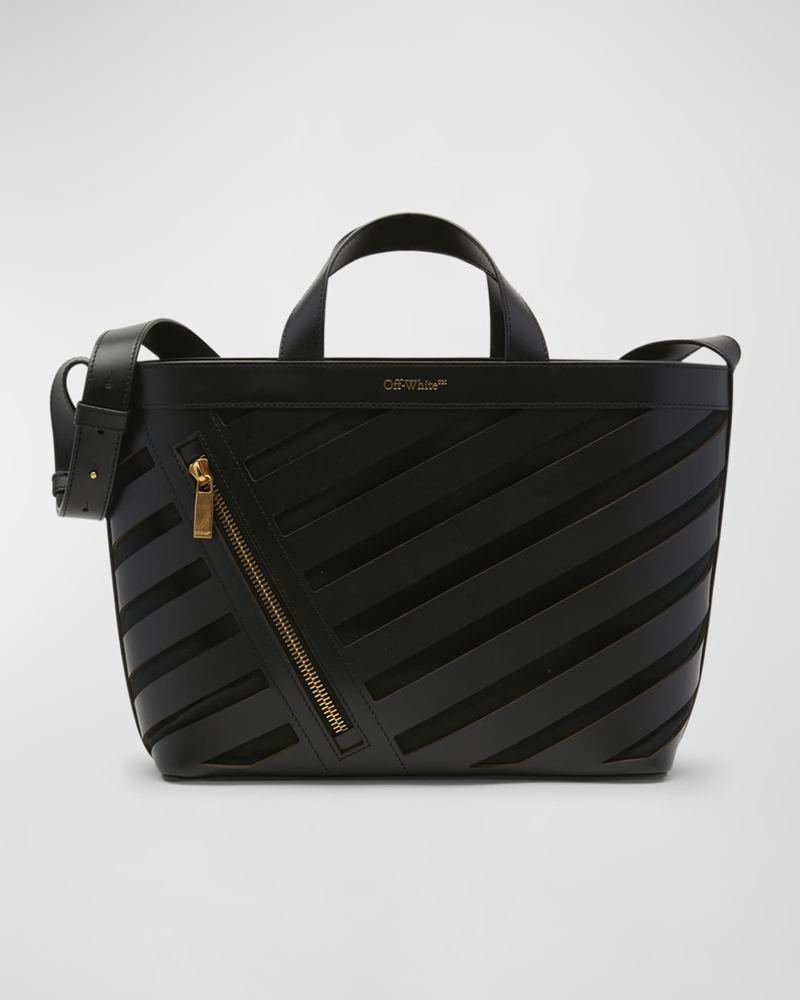 Off-White Small Cutout Diagonal Tote Bag | Neiman Marcus