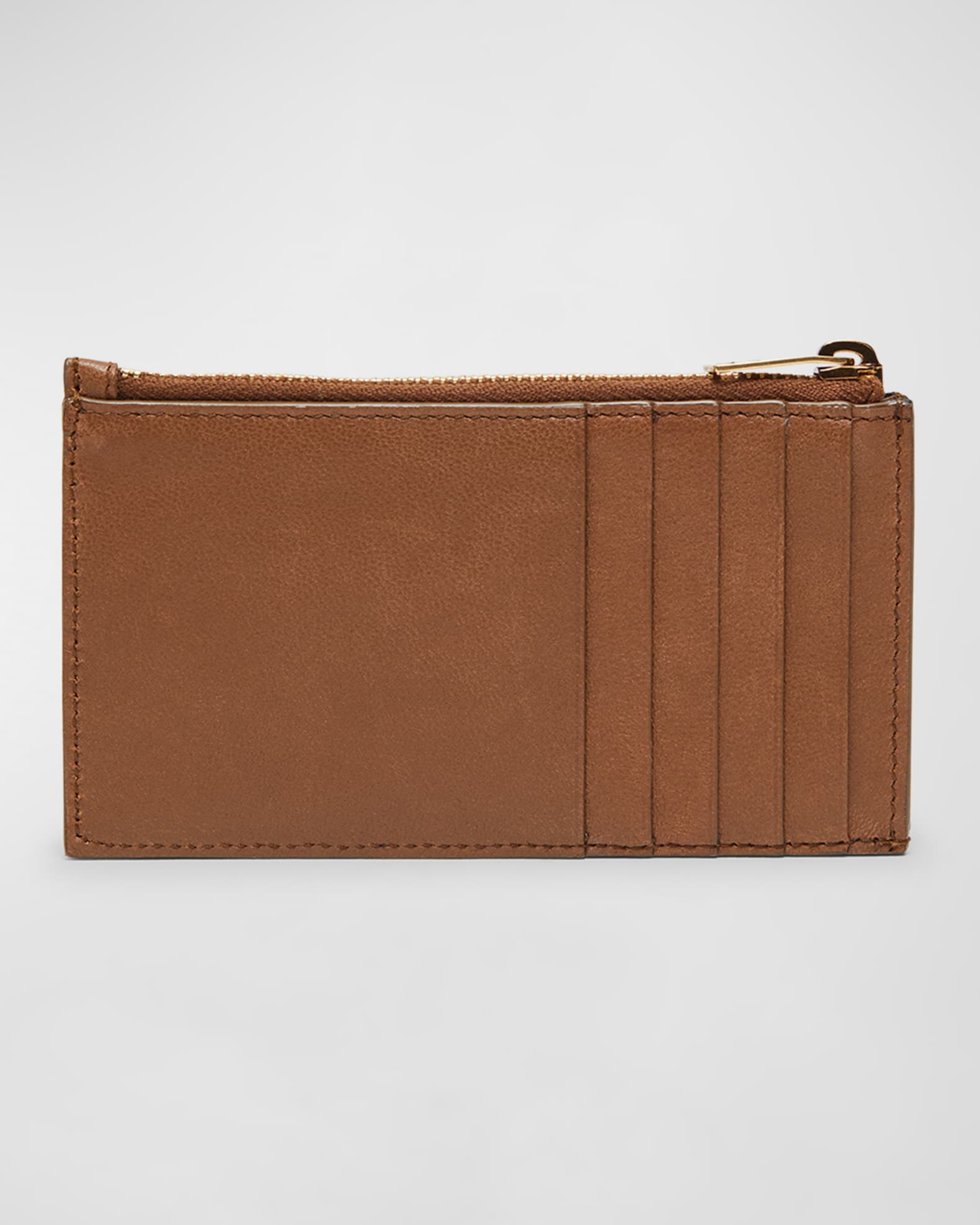 Saint Laurent Cassandre YSL Ziptop Card Case in Quilted Smooth Leather Neiman Marcus