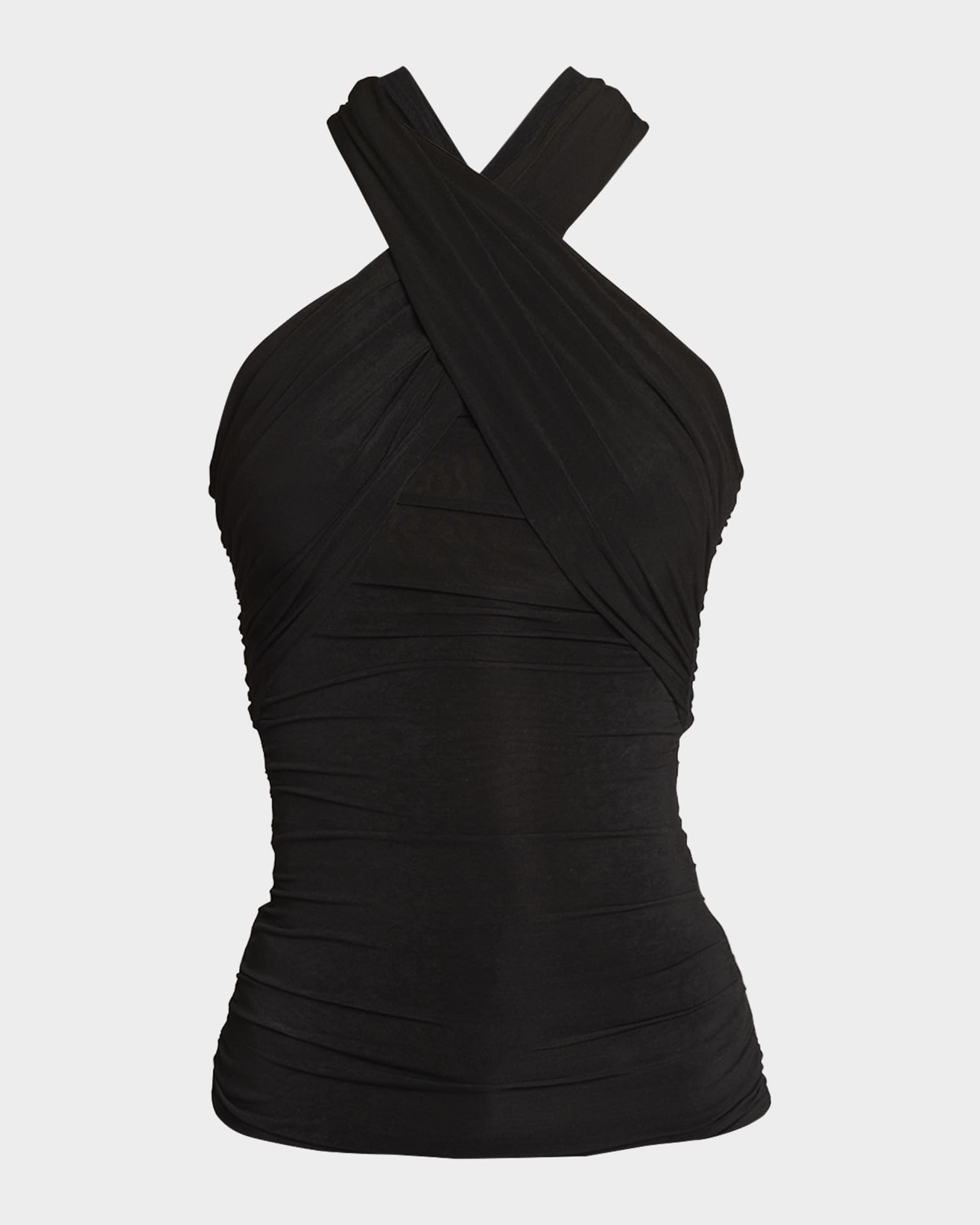 Saint Laurent Draped Crossover Halter Top