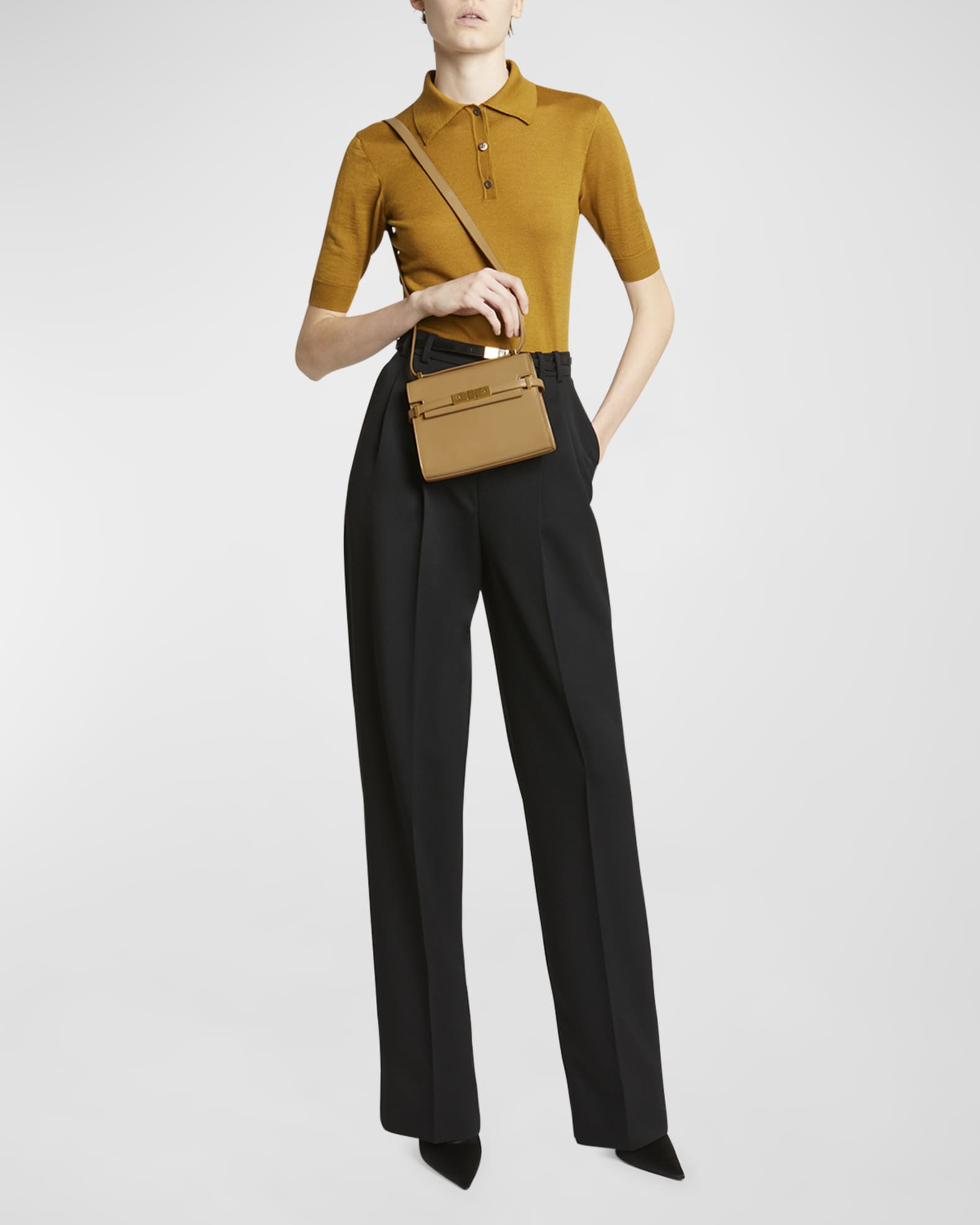 Saint Laurent Manhattan Mini Calfskin Crossbody Bag | Neiman