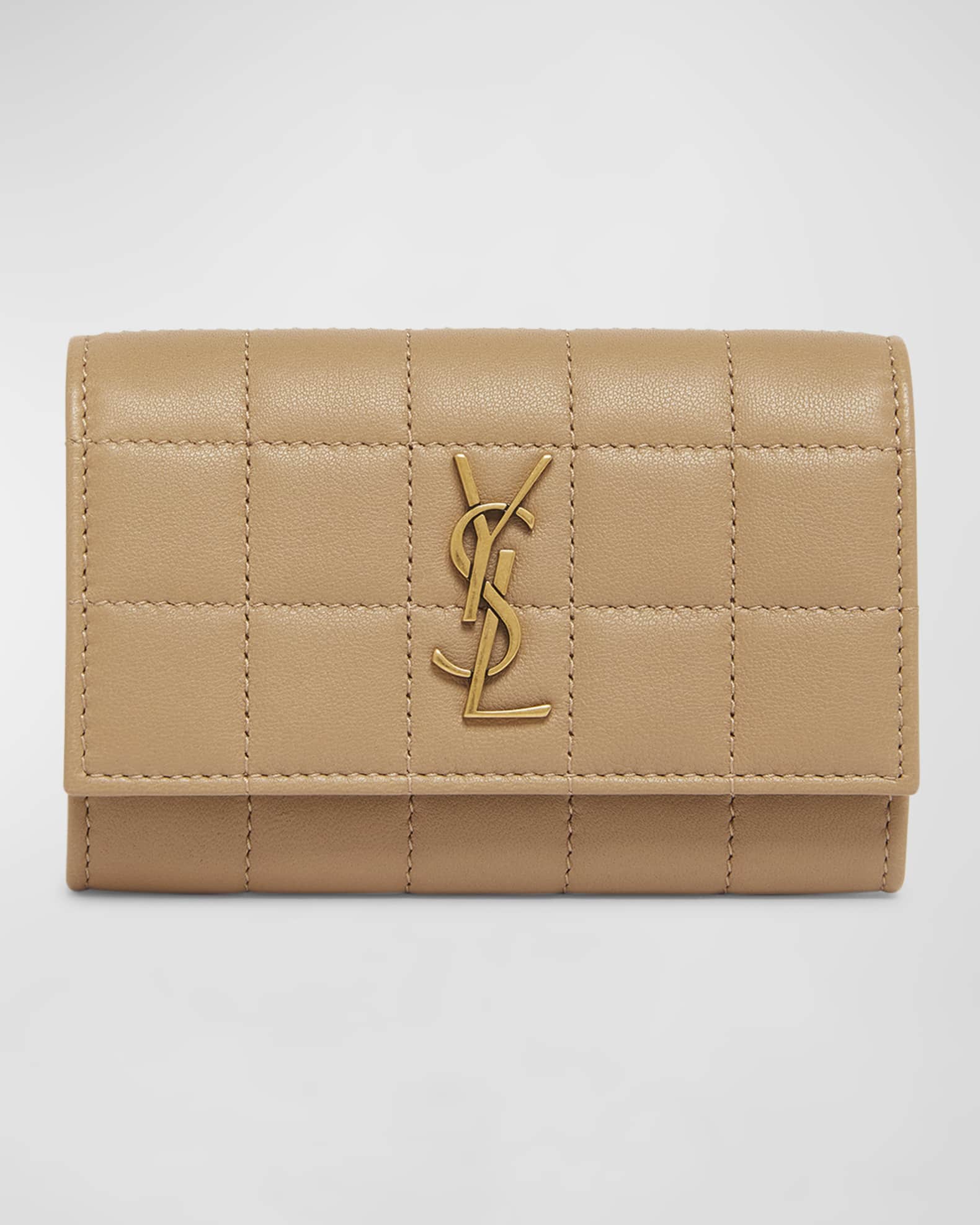 Cassandra YSL Card Holder in Quilted Leather