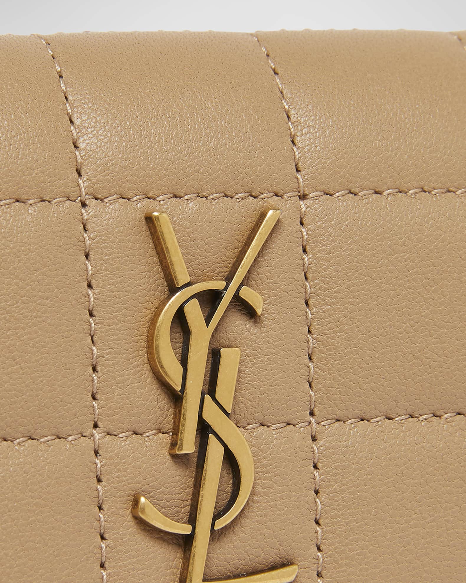 Cassandra YSL Card Holder in Quilted Leather
