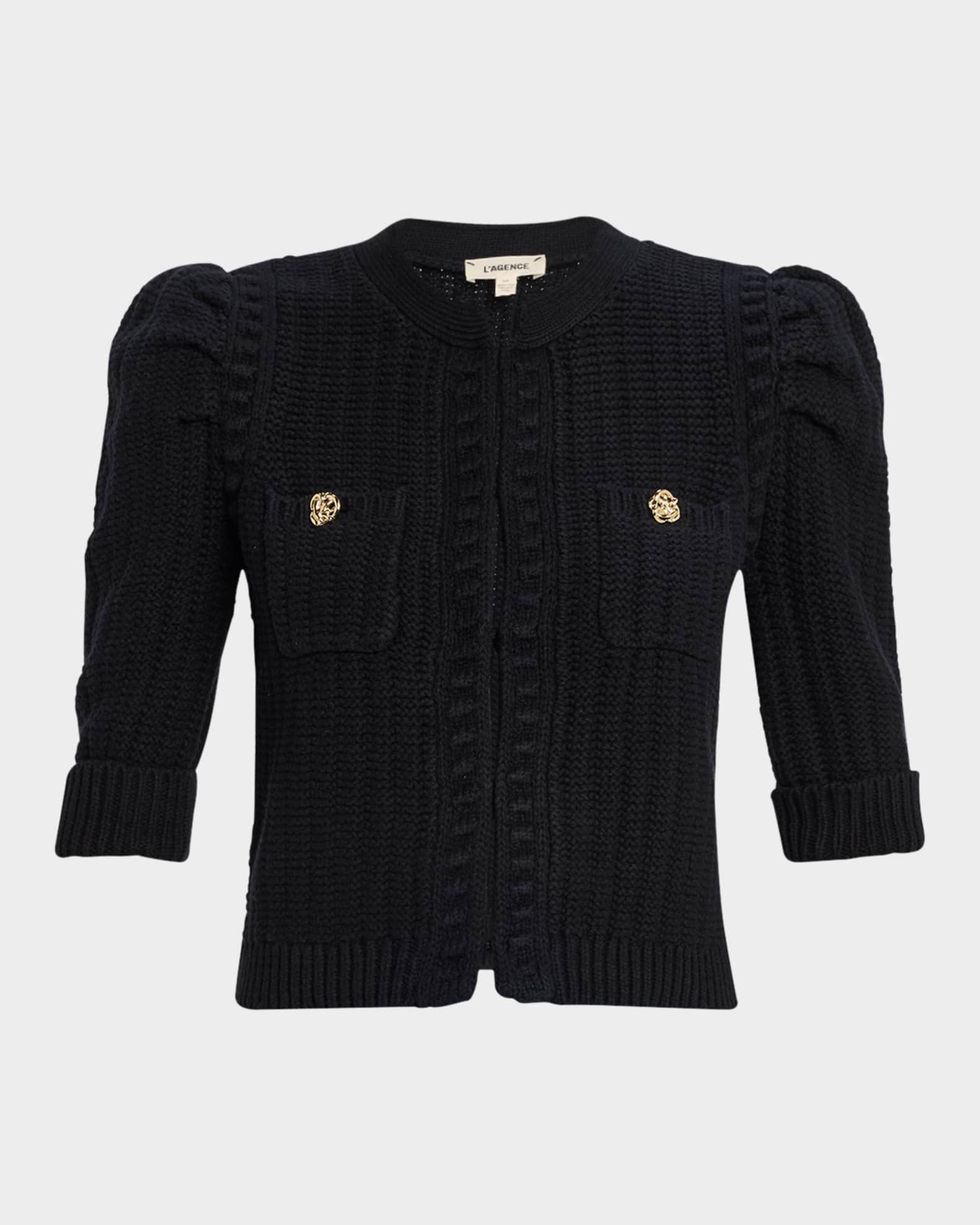 Delilah Cropped Textured Cardigan  0