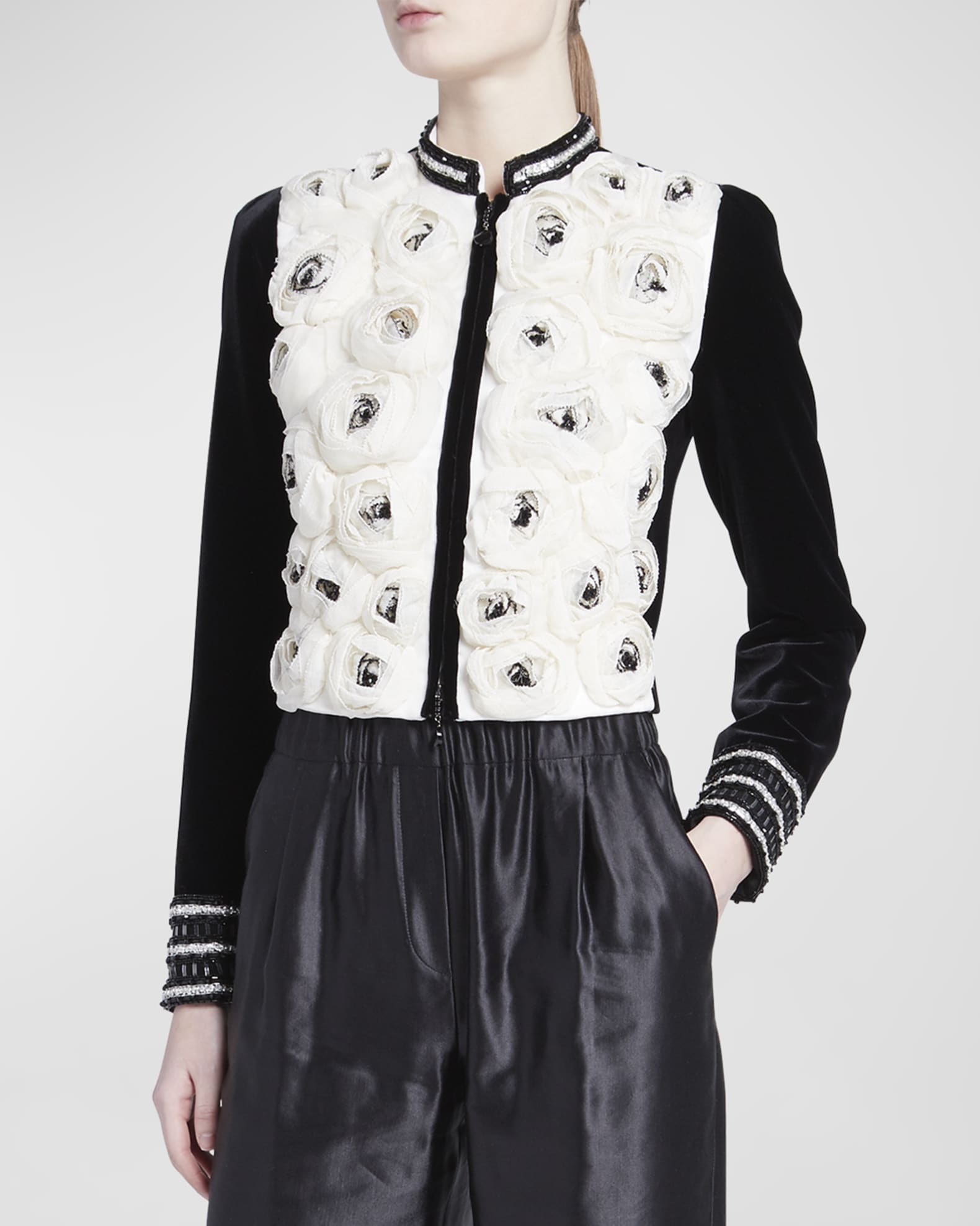 【VIP価格】GIORGIO ARMANI Sequin embroidered Blazer Emporio Armani Essentials One-Button Blazer Jacket | Neiman