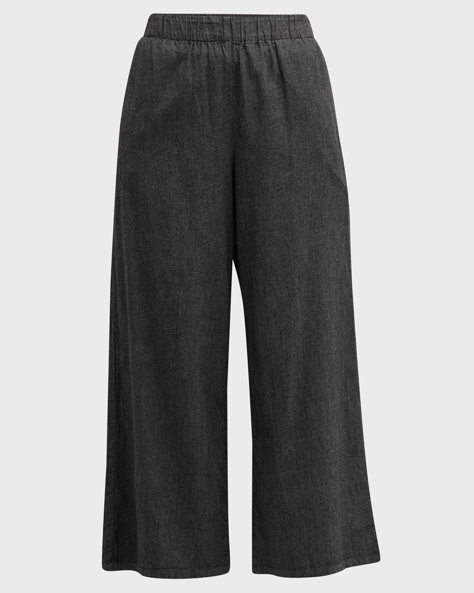 Eileen Fisher Cropped WideLeg Twill Pants Neiman Marcus