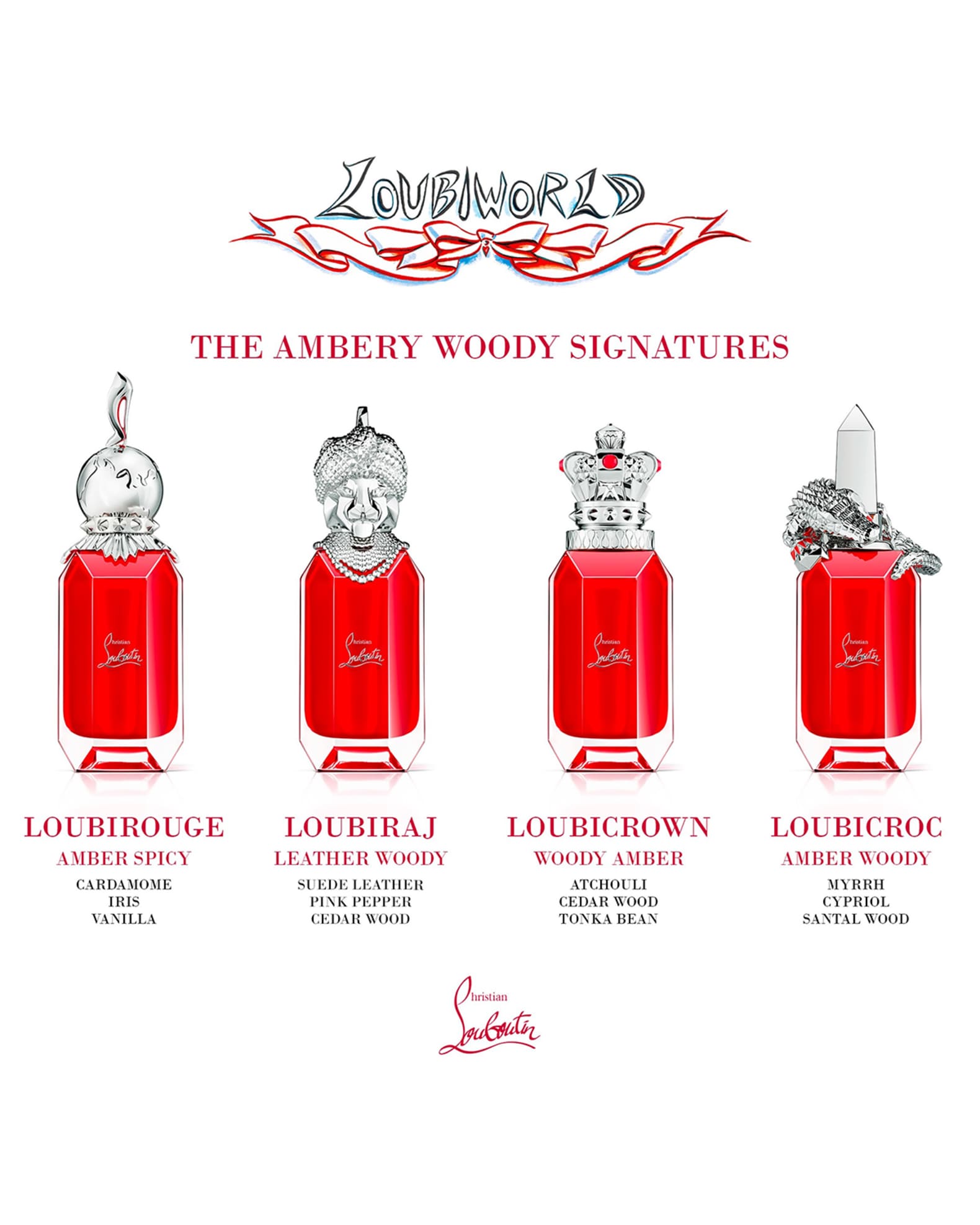 Louboutin's Loubiworld fragrance caps: designed as “works of art”