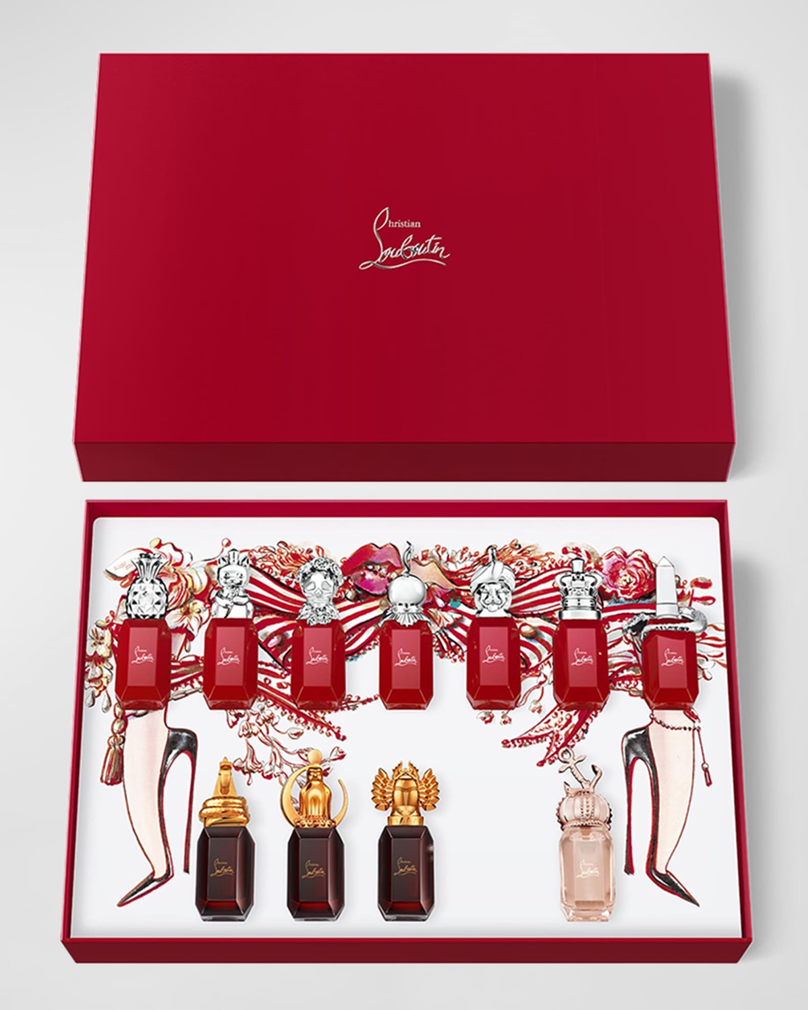 Louboutin's Loubiworld fragrance caps: designed as “works of art”