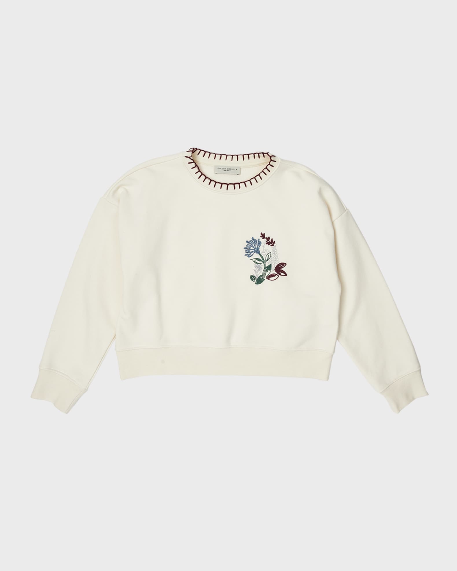 Girl s Cropped Embroidered Floral Sweatshirt Size 12
