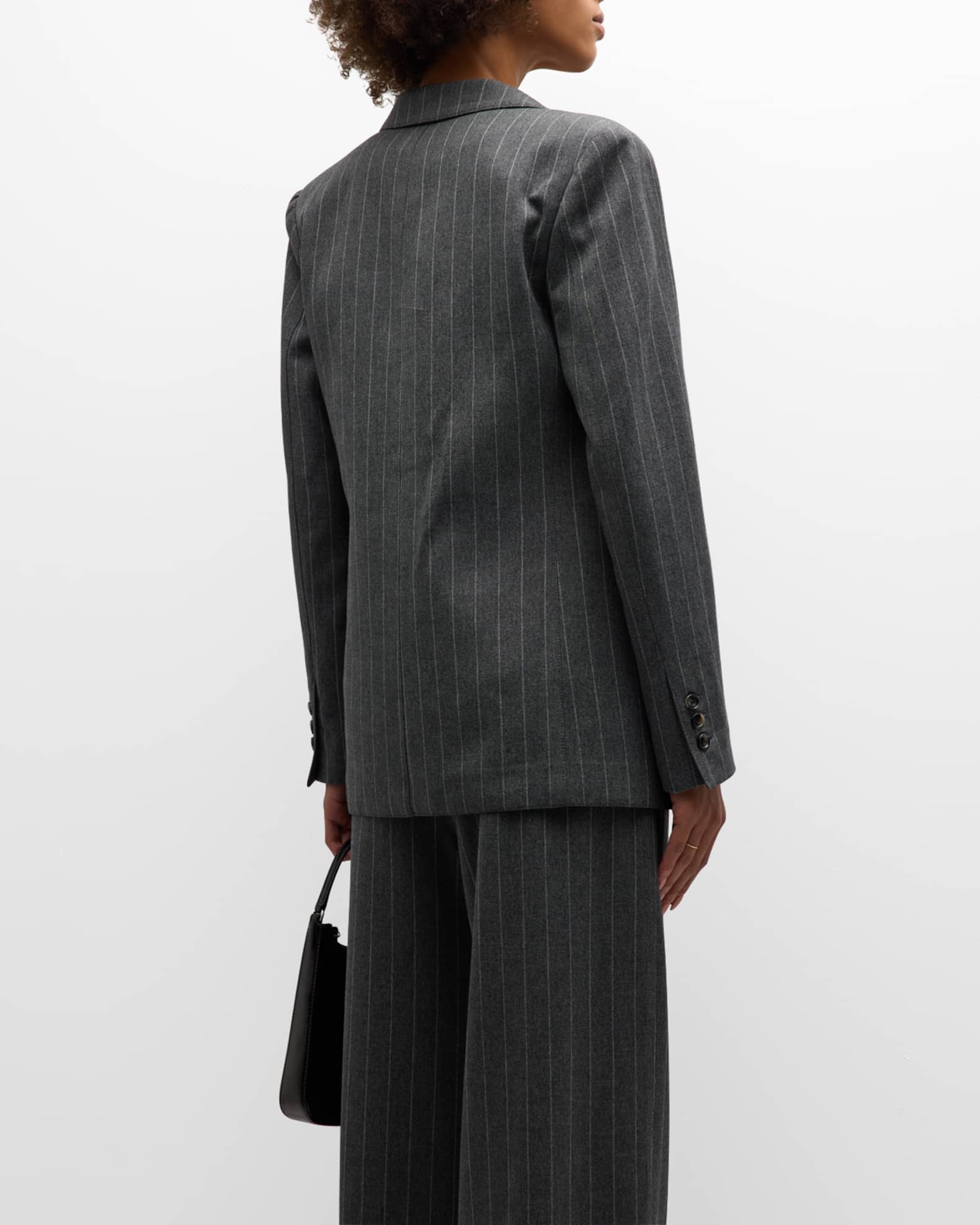 Smythe 90s Pinstriped Wool Blazer Neiman Marcus