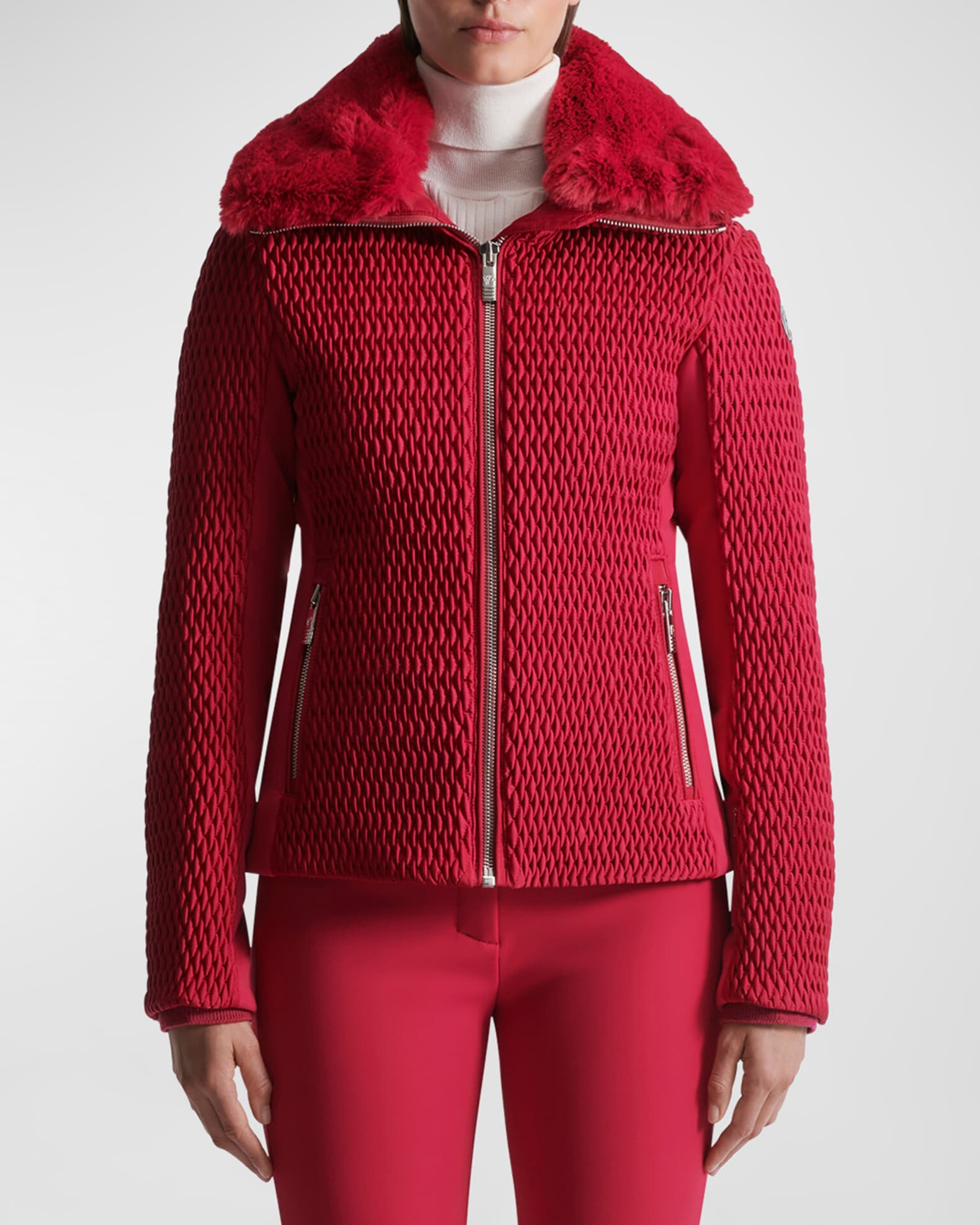 FUSALP Montana Quilted Down Jacket with Faux Fur Collar