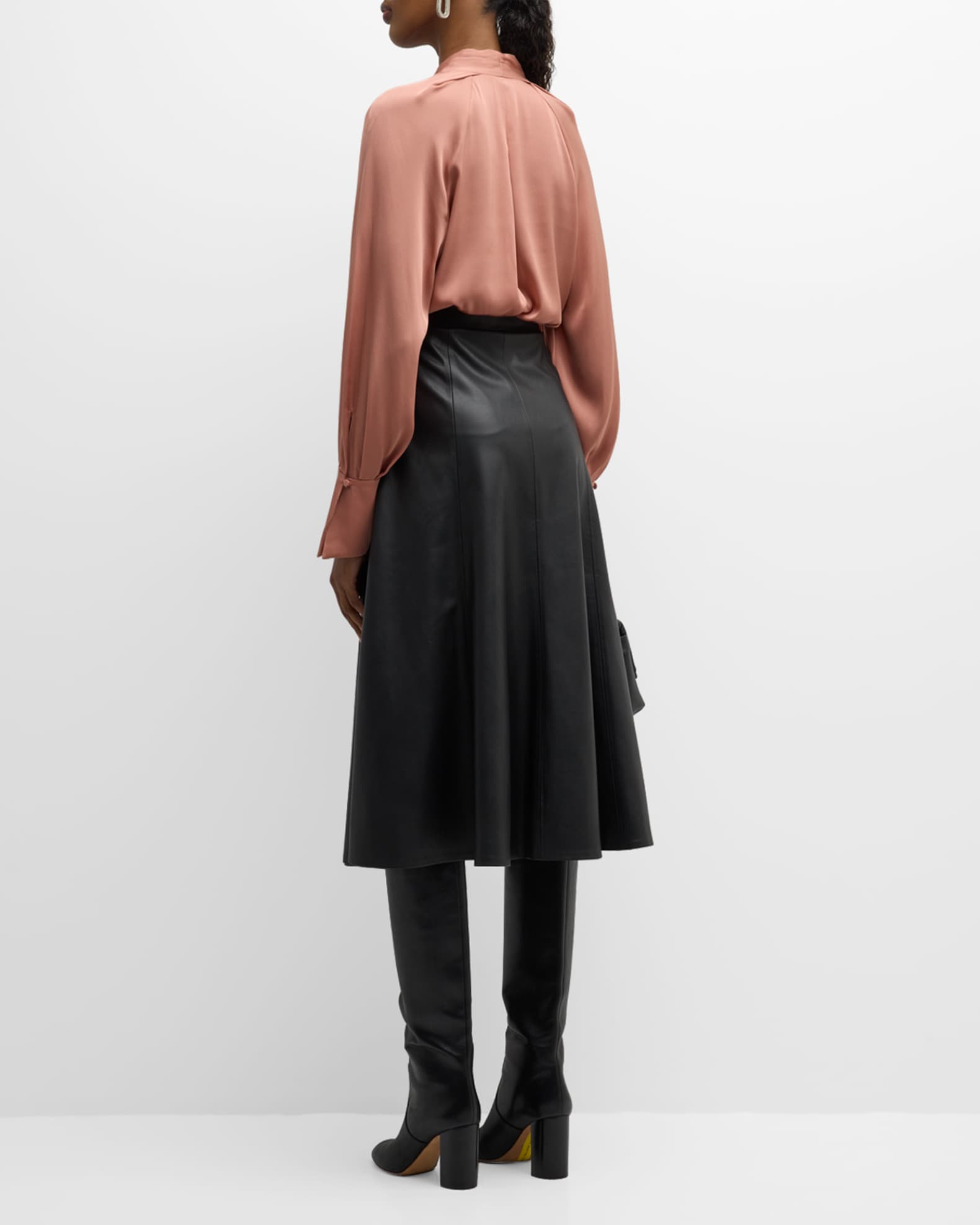 Kobi Halperin Vera A Line Faux Leather Midi Skirt Neiman Marcus