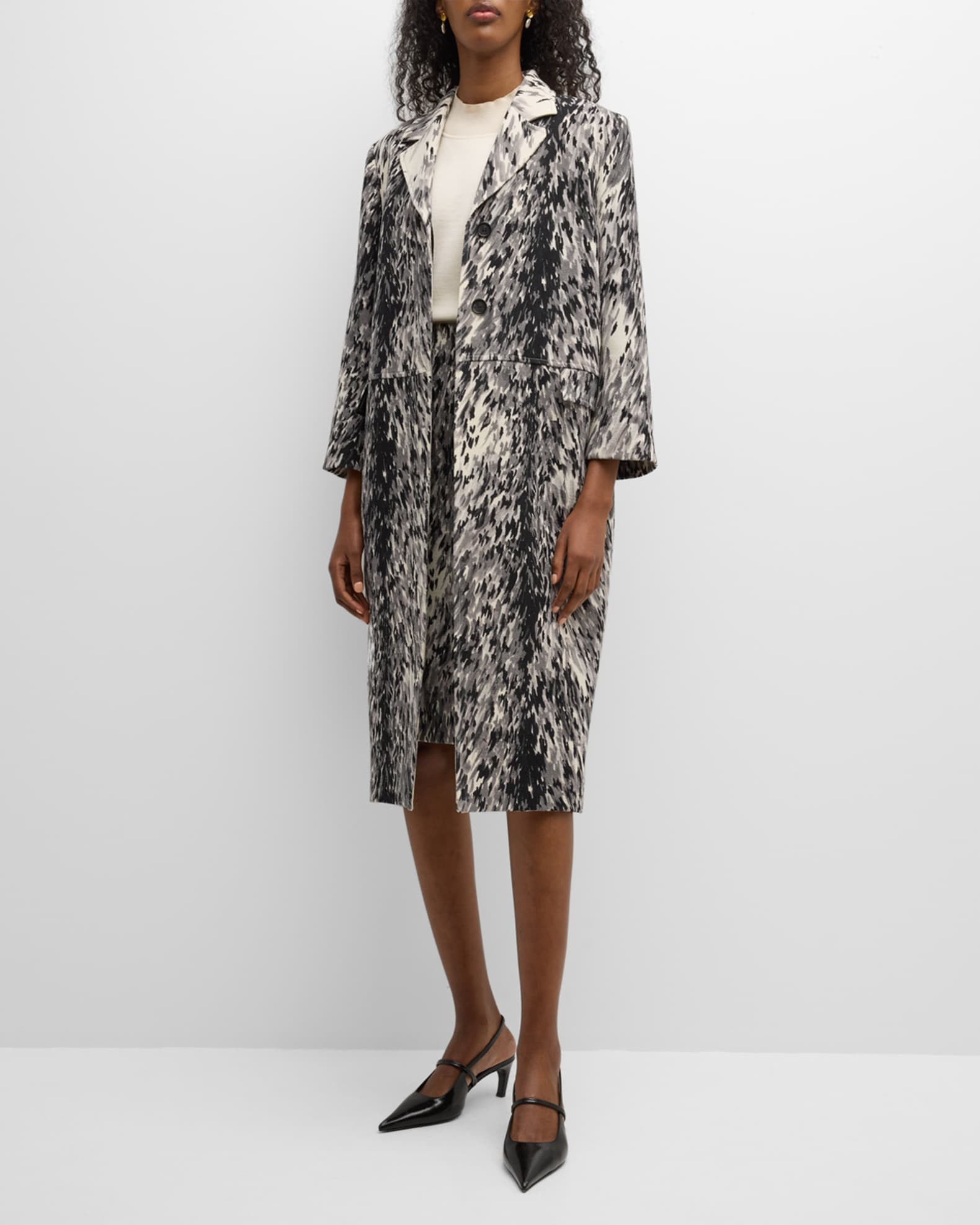 TOTEME - Petite fur-print Coat Grey - 38 - Women