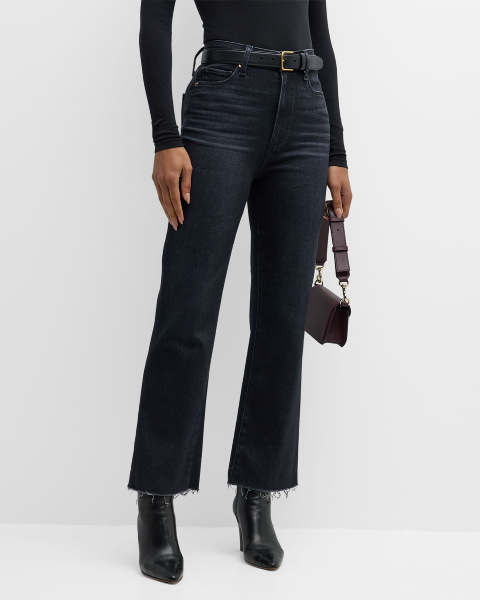 Step Hem Kick Flare Jeans, Midnight Shade