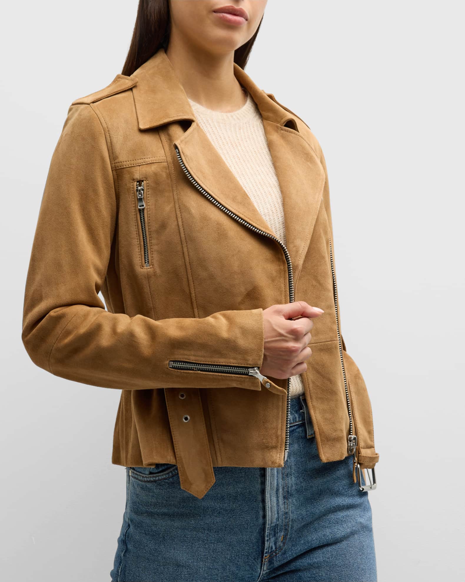Eileen fisher suede cheap moto jacket