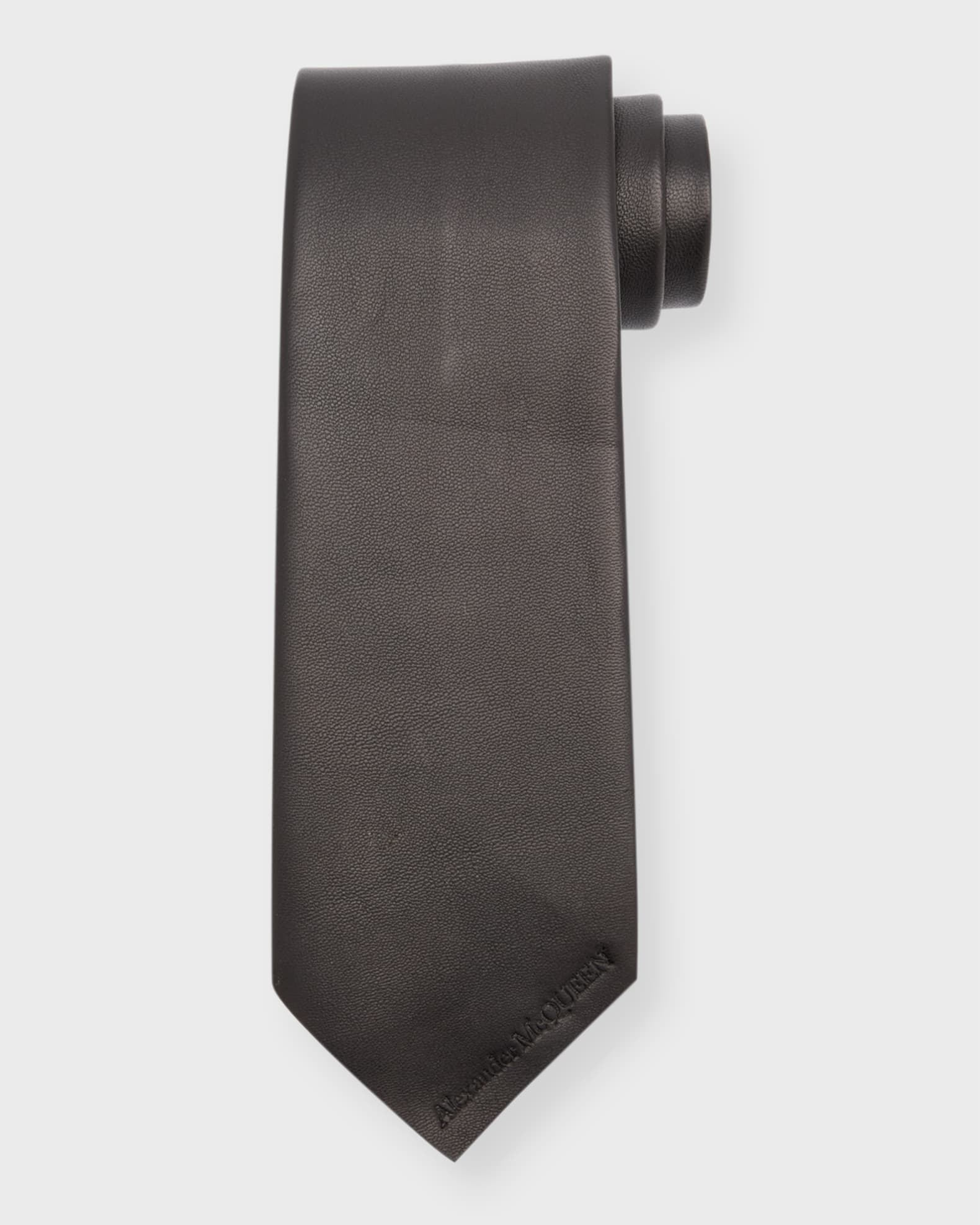 Alexander McQueen Men's Leather Tie Neiman Marcus