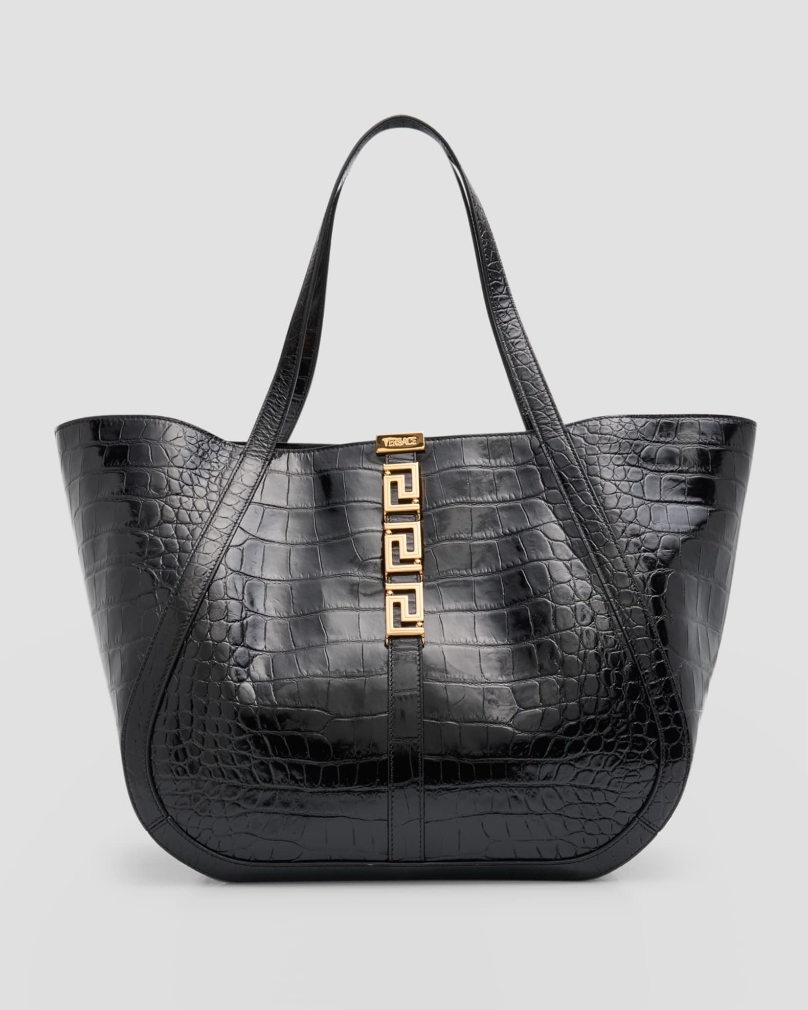 Versace parfums women black bag greca medusa shopper tote NEW